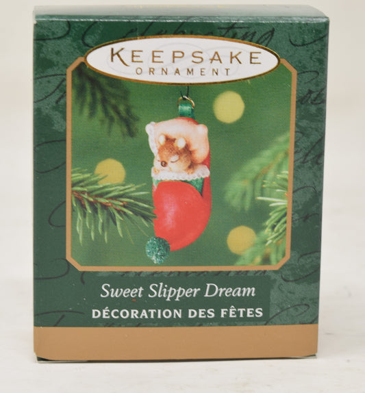 Hallmark Keepsake Ornament Sweet Slipper Dream Chipmunk Christmas Tree 2001 NIB