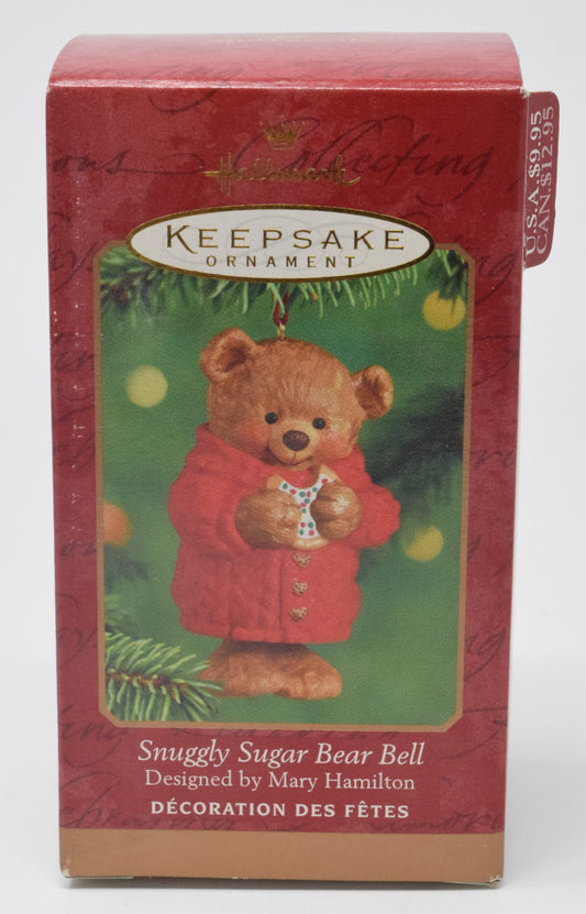 Hallmark Keepsake Snuggly Sugar Bear Bell Christmas Ornament 2001 NIB