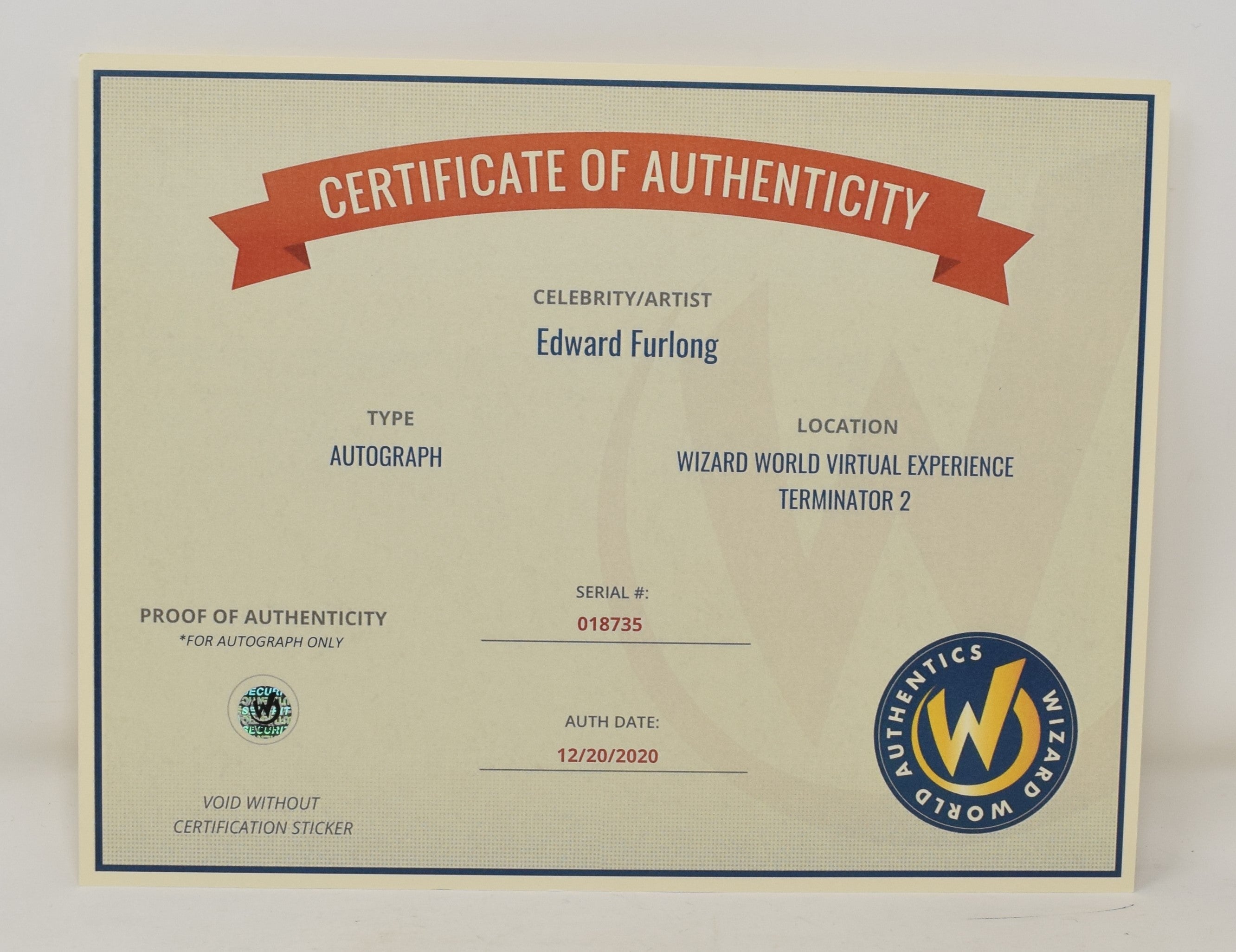 Edward Furlong Terminator 2 Bike Signed Autograph 8 x 10 Photo COA