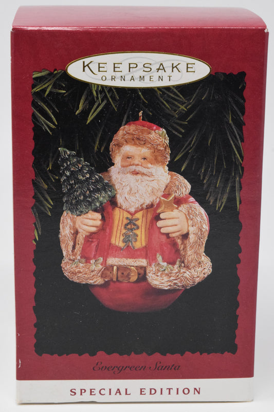 Hallmark Keepsake Evergreen Santa Christmas Ornament 1996 NIB