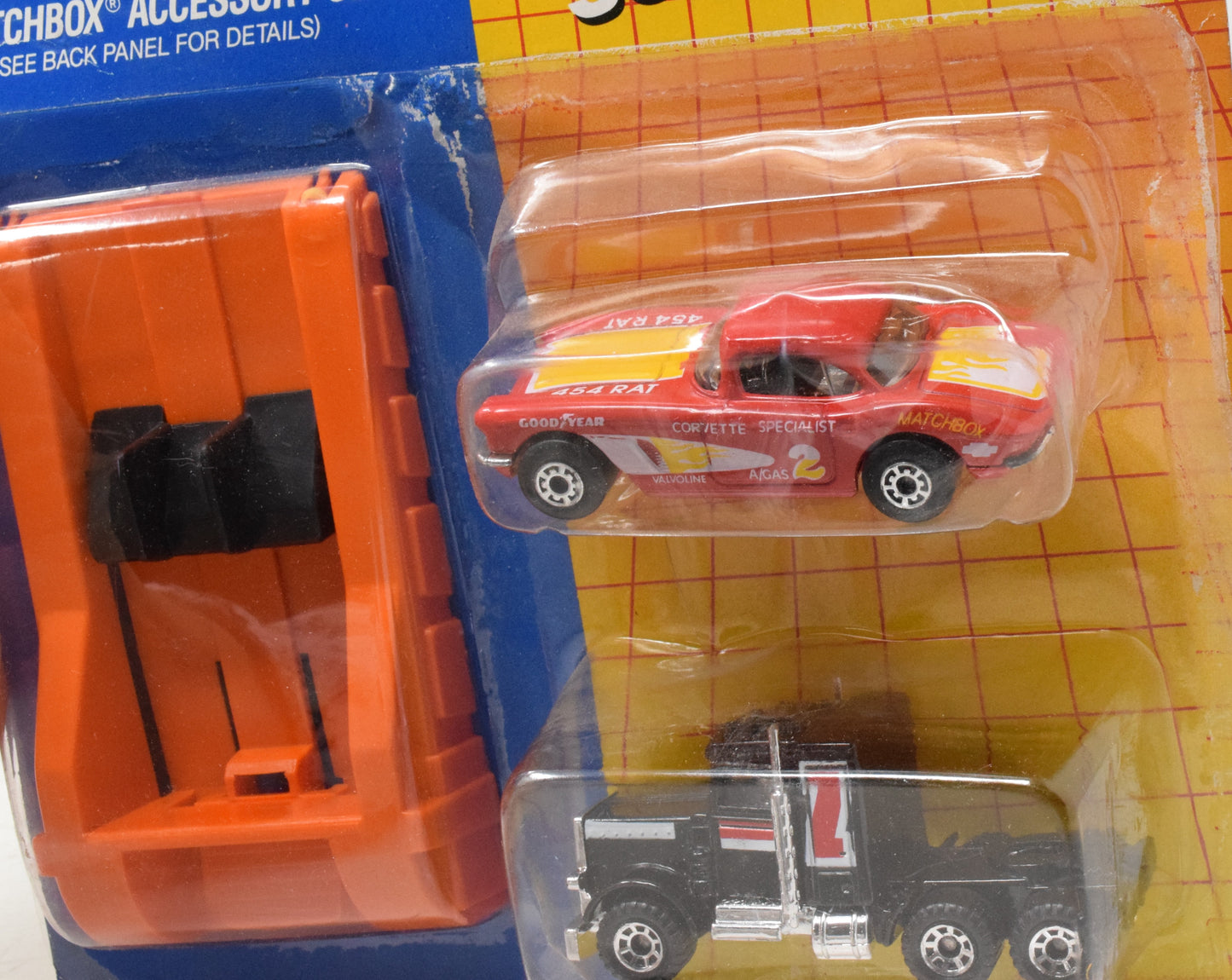 Matchbox Automotive Superstars Corvette Semi Truck Cars Launcher 1986 New