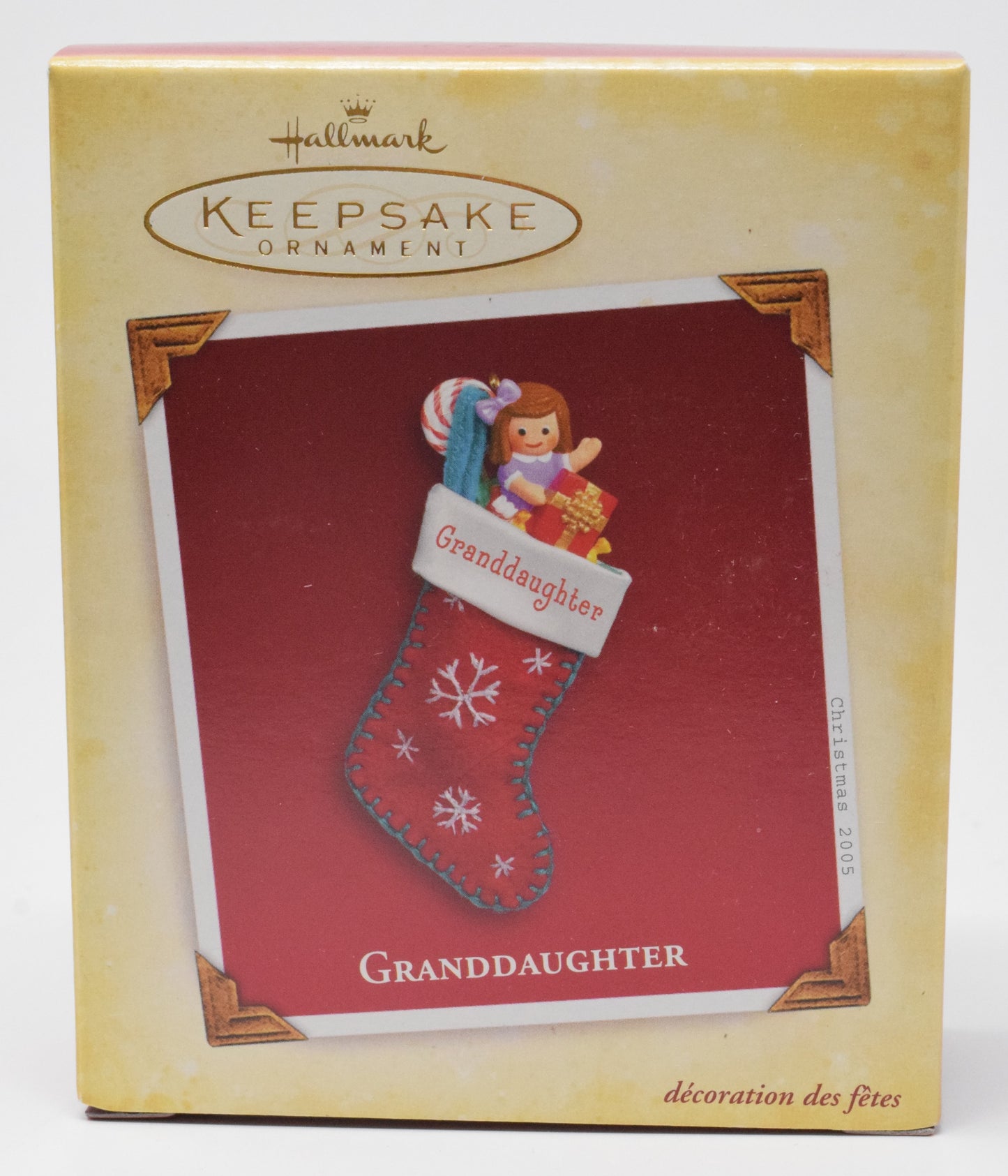 Hallmark Keepsake Fabric Granddaughter Christmas Ornament 2005 NIB