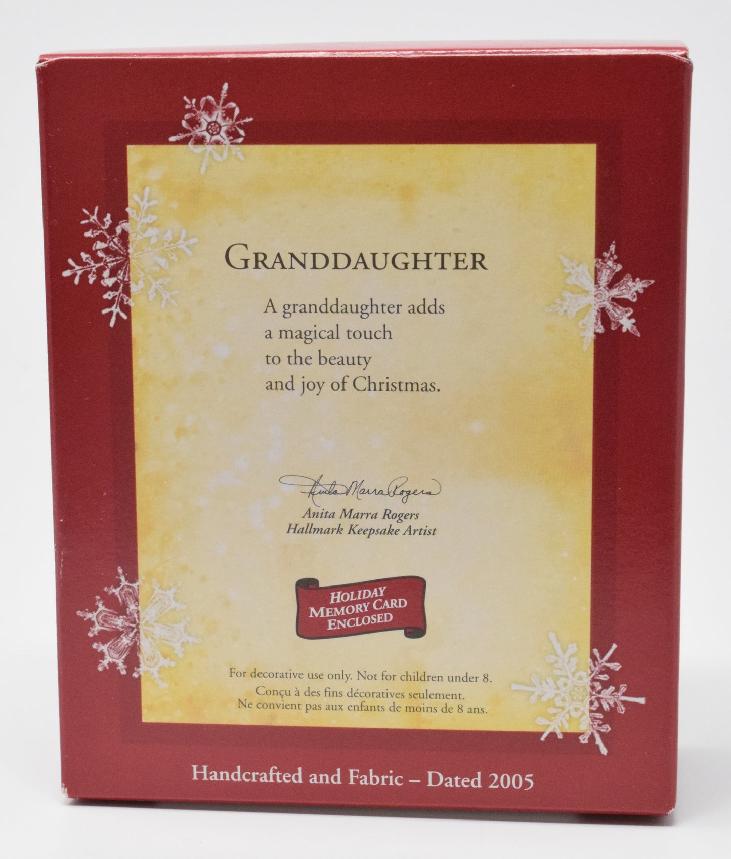 Hallmark Keepsake Fabric Granddaughter Christmas Ornament 2005 NIB