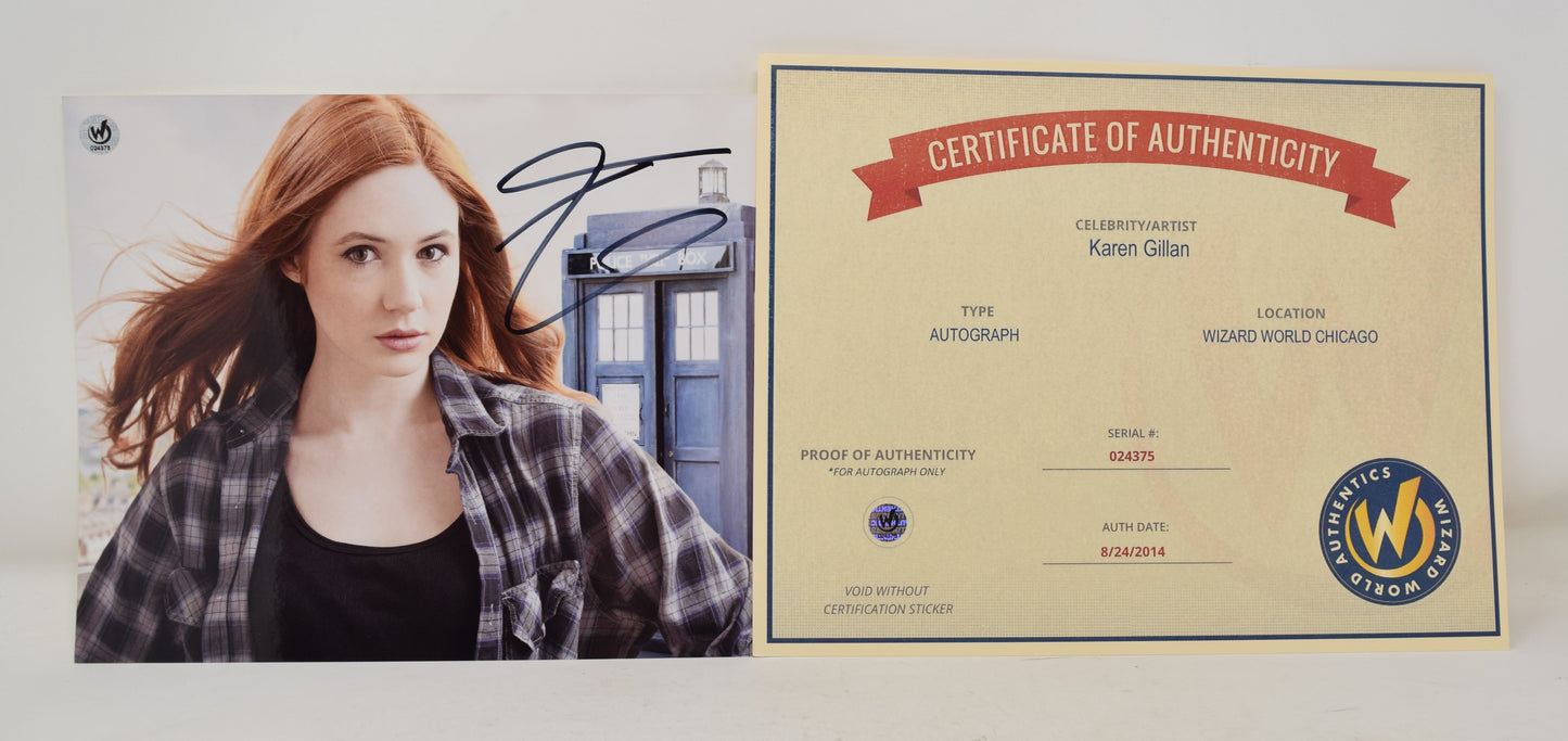 Karen Gillan Doctor Who Tardis Bust Shot Signed Autograph 8 x 10 Photo COA