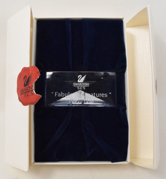 Swarovski Crystal 1996 - 1998 Fabulouos Creatures Title Plaque Figurine