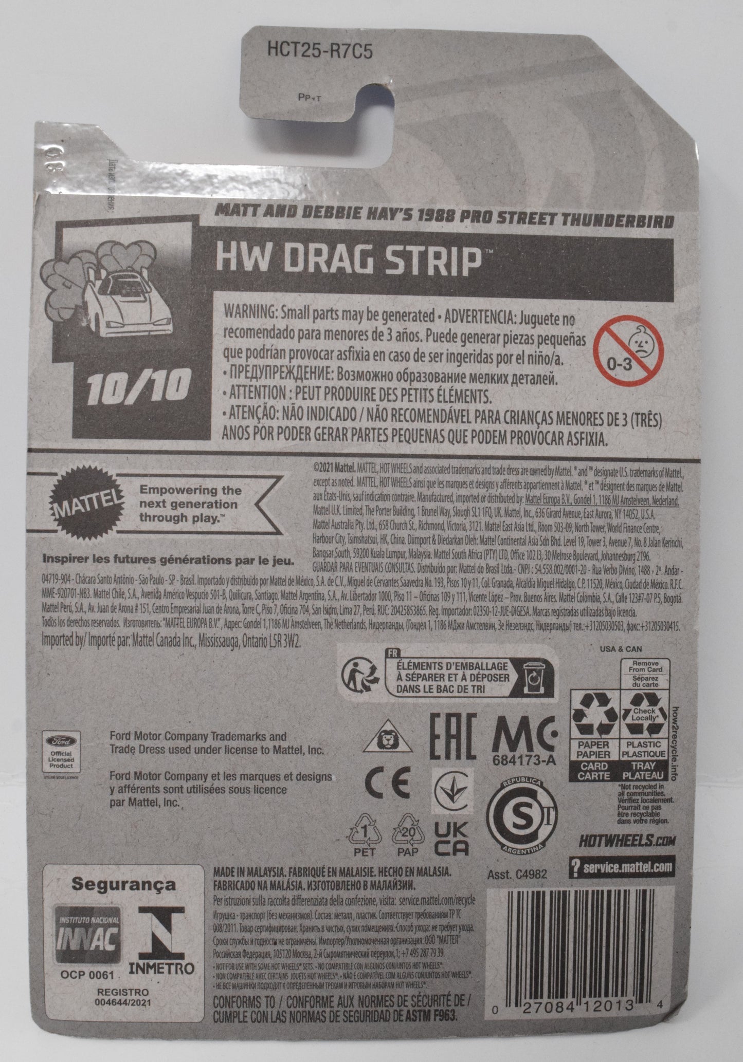 Hot Wheels Pro Street ThunderBird HW Drag Strip Pink 10/10 246 DieCast Car New