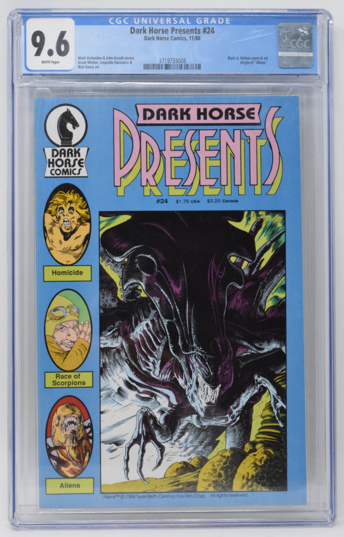 Dark Horse Presents 24 1988 CGC 9.6 1st Aliens Origin Mark Nelson