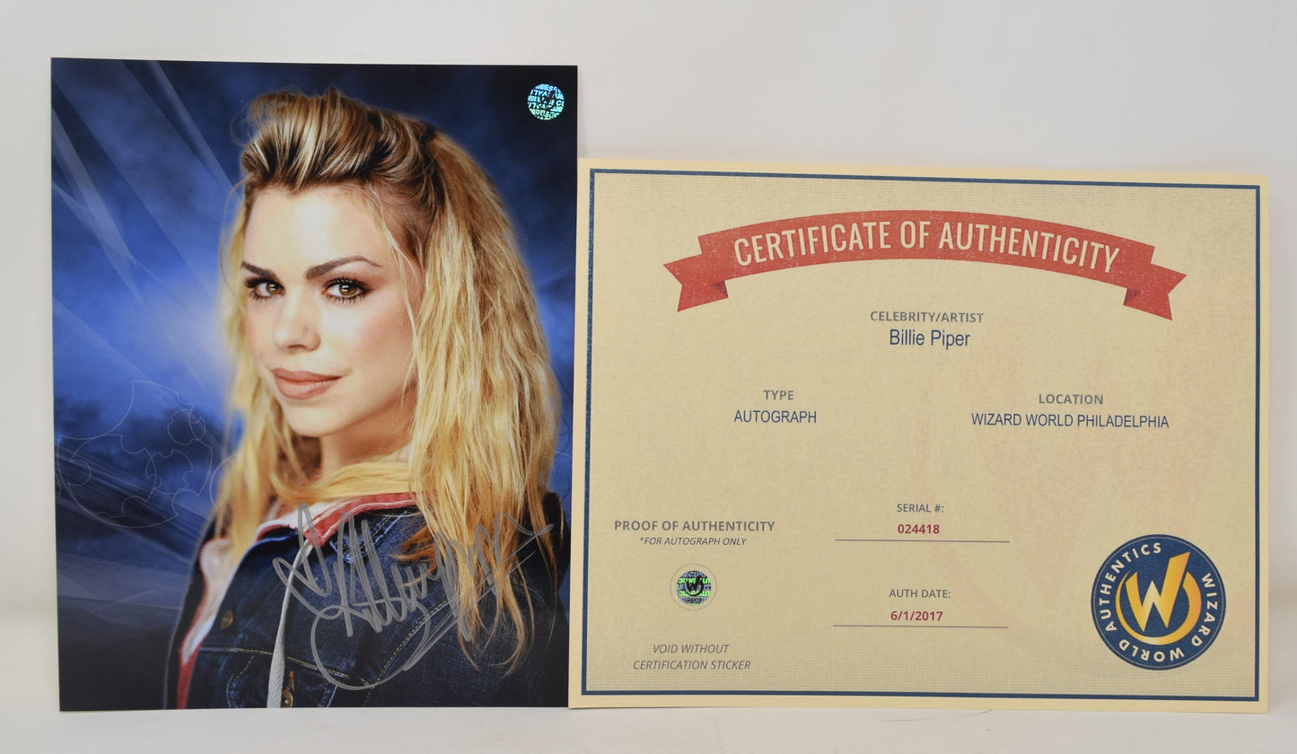 Billie Piper Doctor Who Bust Shot Jean Jacket Signed Autograph 8 x 10 Photo COA - Golden Apple Comics