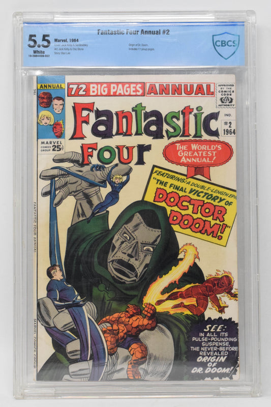 Fantastic Four Annual 2 Marvel 1964 CBCS 5.5 Origin Doctor Doom Jack Kirby