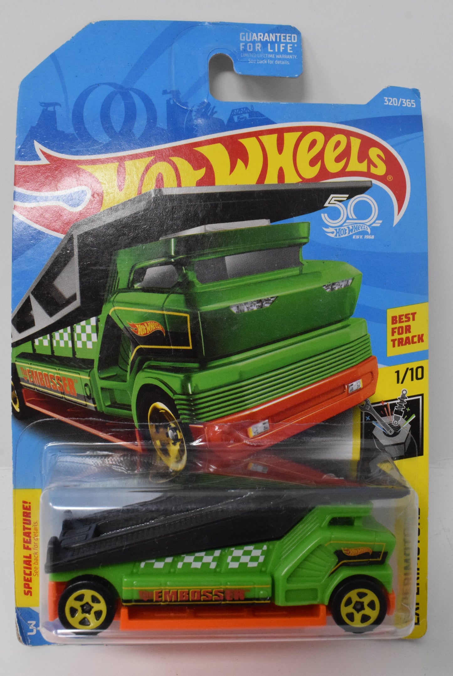 Hot Wheels The Embosser Experimotors Green 1/10 75 DieCast Car New