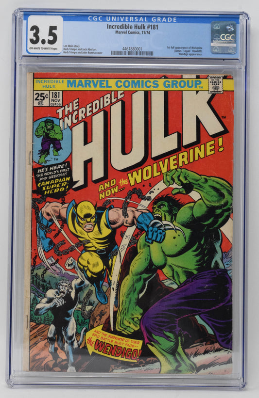 Incredible Hulk 1 Marvel 1974 CGC 3.5 1st Wolverine MVS