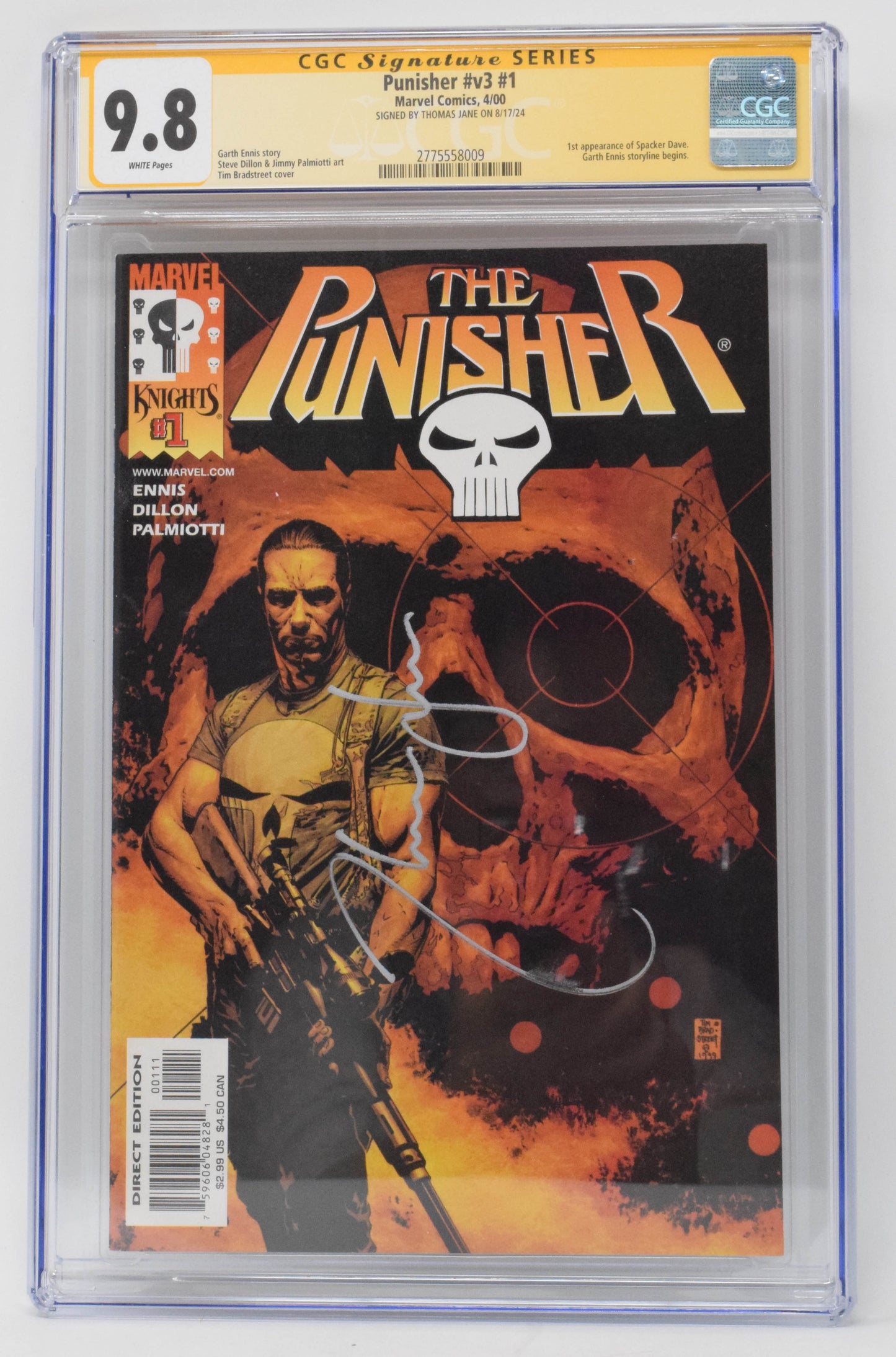 Punisher 1 Marvel Knights 2000 CGC SS 9.8 Signed Thomas Jane 1st Garth Ennis