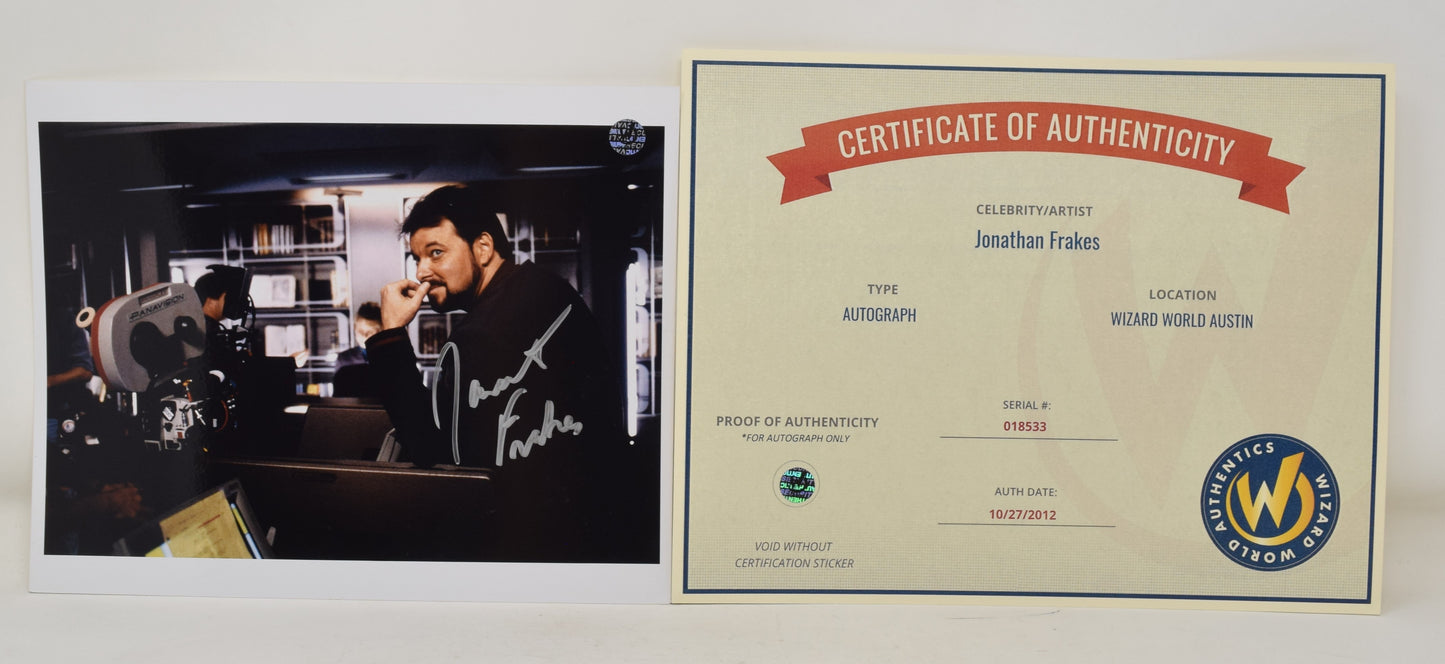 Jonathan Frakes Star Trek On Set Camera Signed Autograph 8 x 10 Photo COA