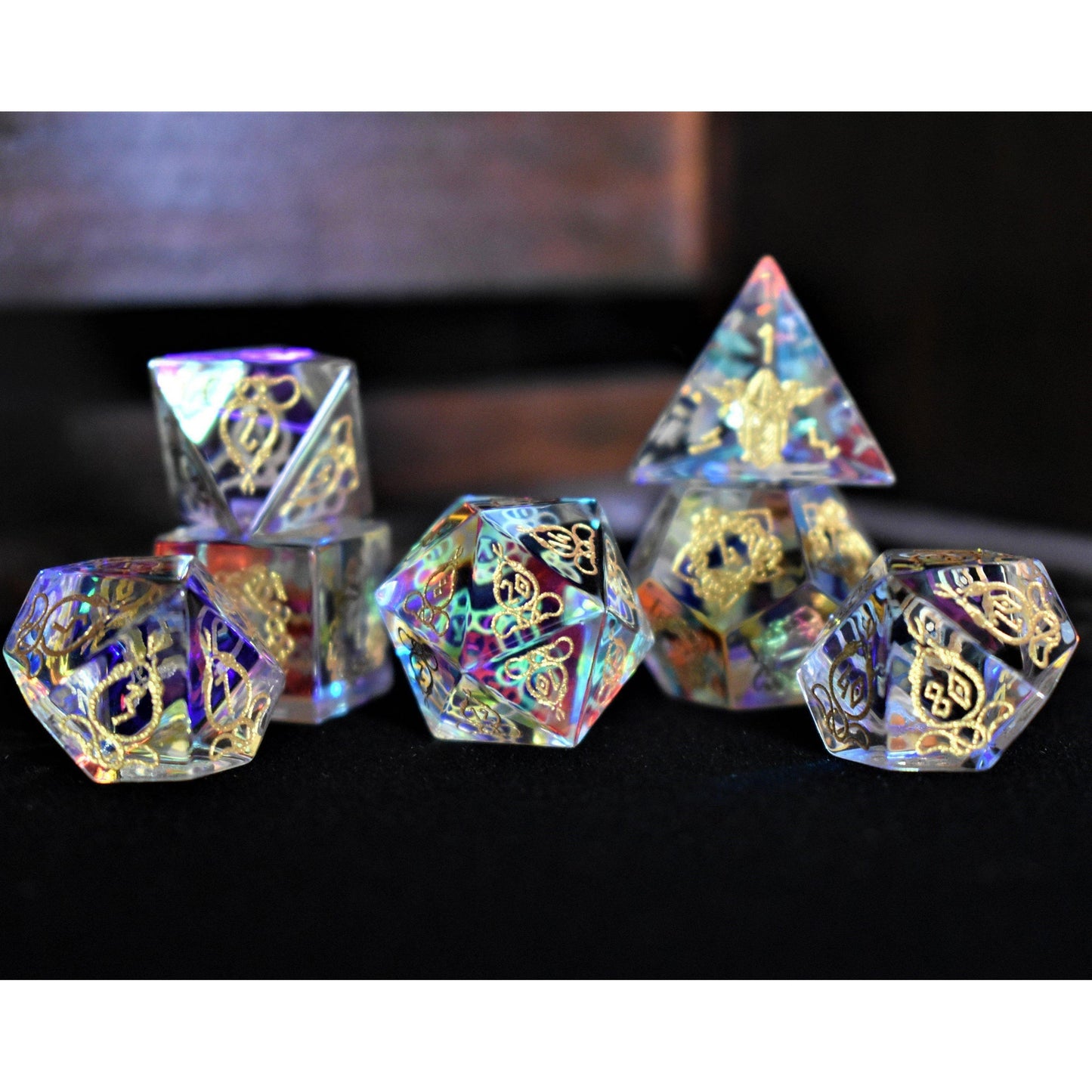 Serpent of Midgard Prism Glass Dice Set