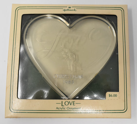 Hallmark Keepsake Love Christmas Acrylic Christmas Ornament 1983