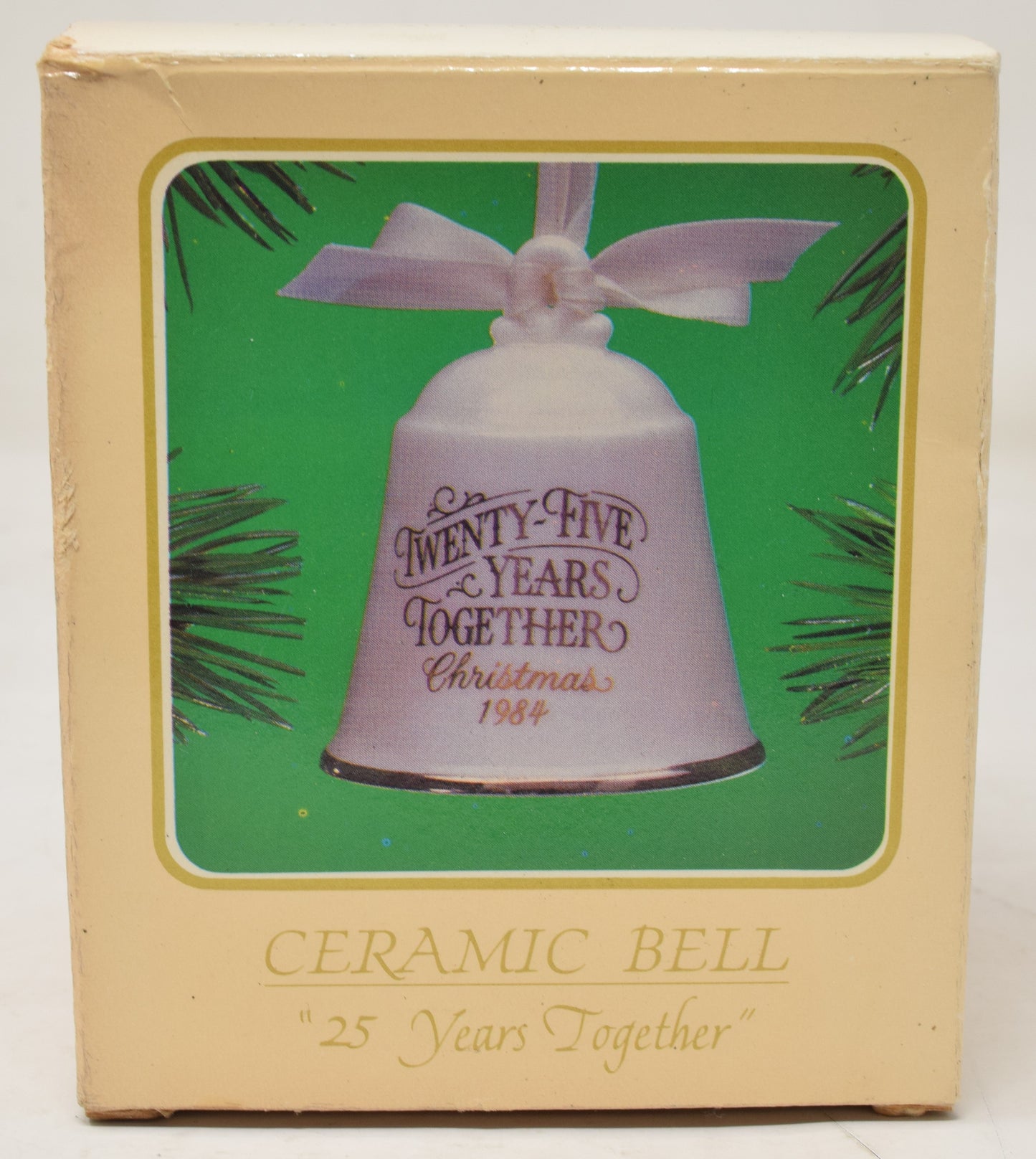 Hallmark Ornament Ceramic Bell 25 Years Together Christmas Tree 1984 NIB