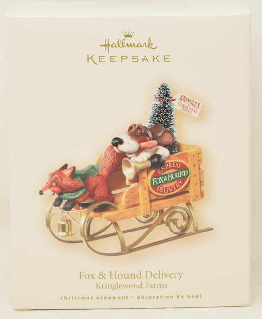Hallmark Keepsake Ornament Kringlewood Fox Hound Delivery Christmas Tree 2007 NIB