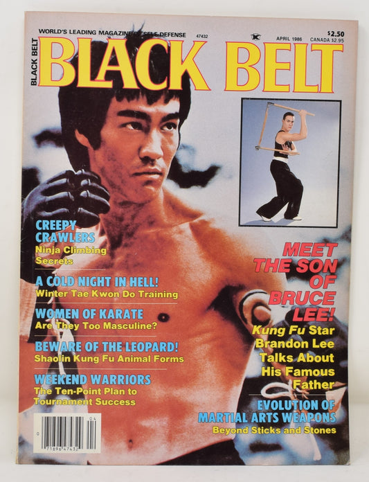 Black Belt Magazine April 1986 VF Bruce Lee Brandon Martial Arts Kung Fu