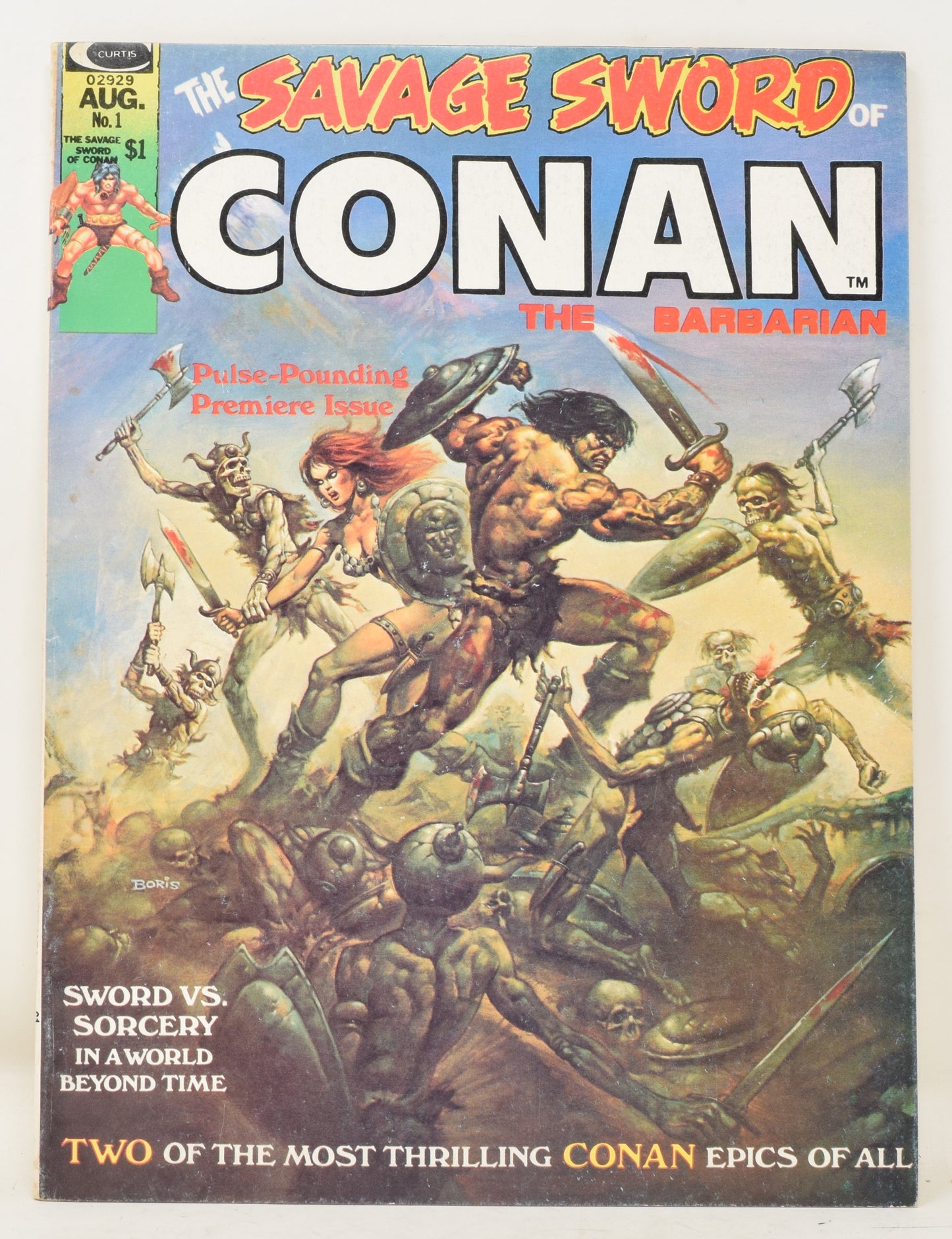 Savage Sword Of Conan Barbarian 1 Marvel 1974 FN VF Boris Vallejo Red Sonja