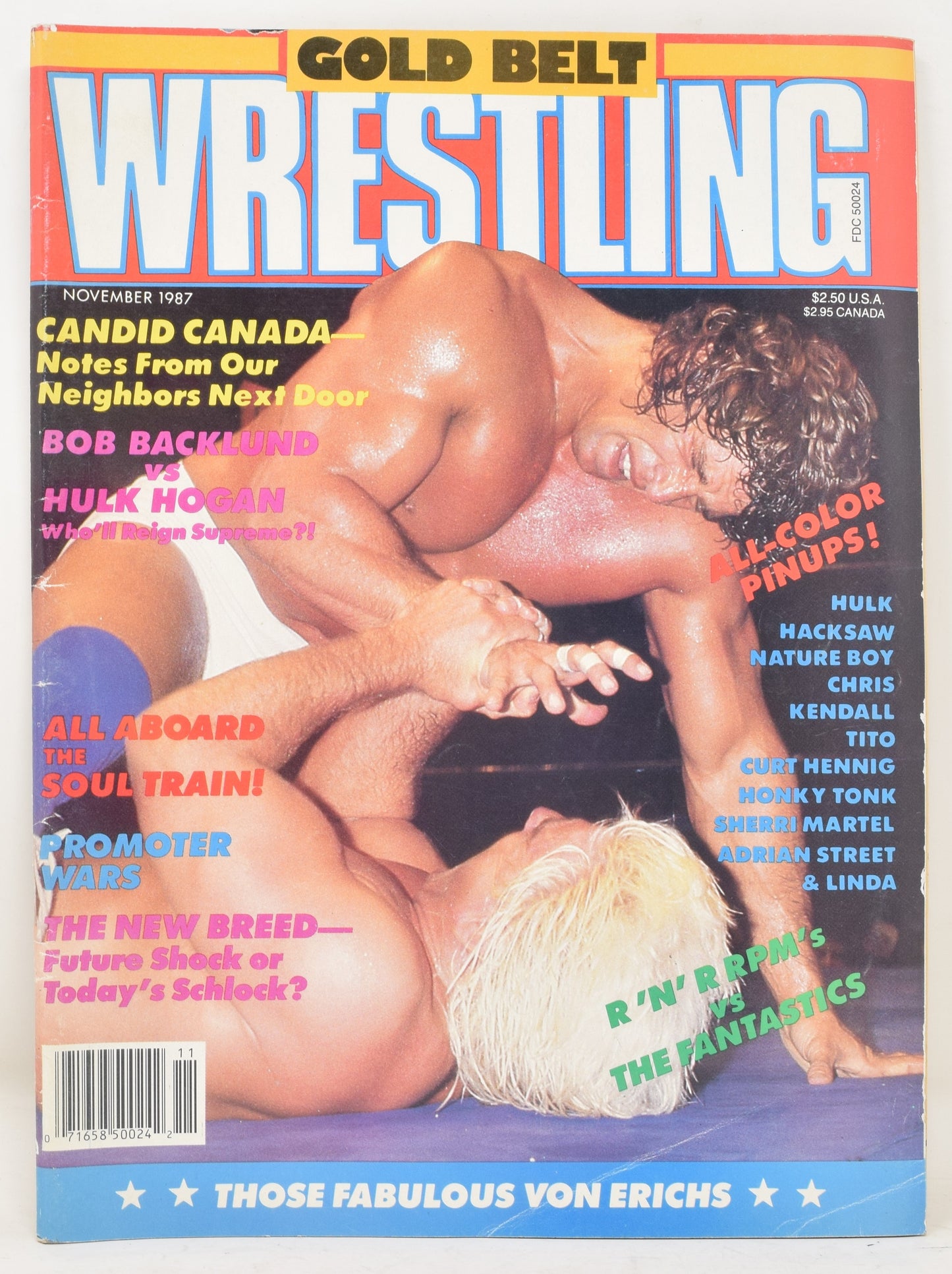 Gold Belt Wrestling Magazine November 1987 VG Hulk Hogan