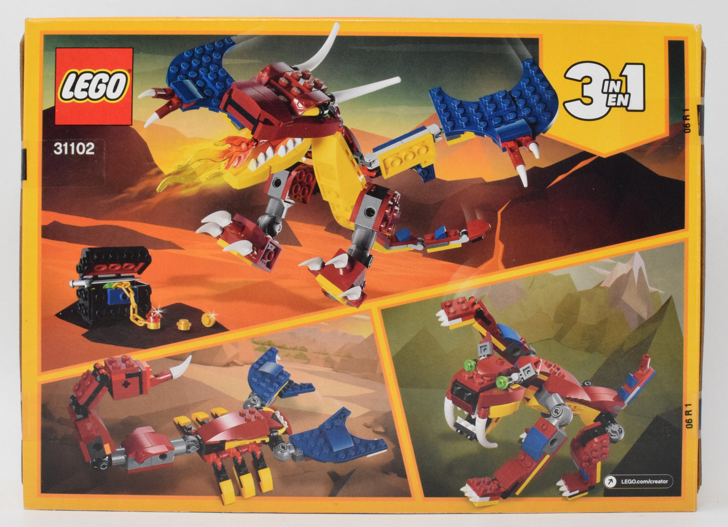 Lego Creator 3 In 1 Fire Dragon Set 31102 New NIB