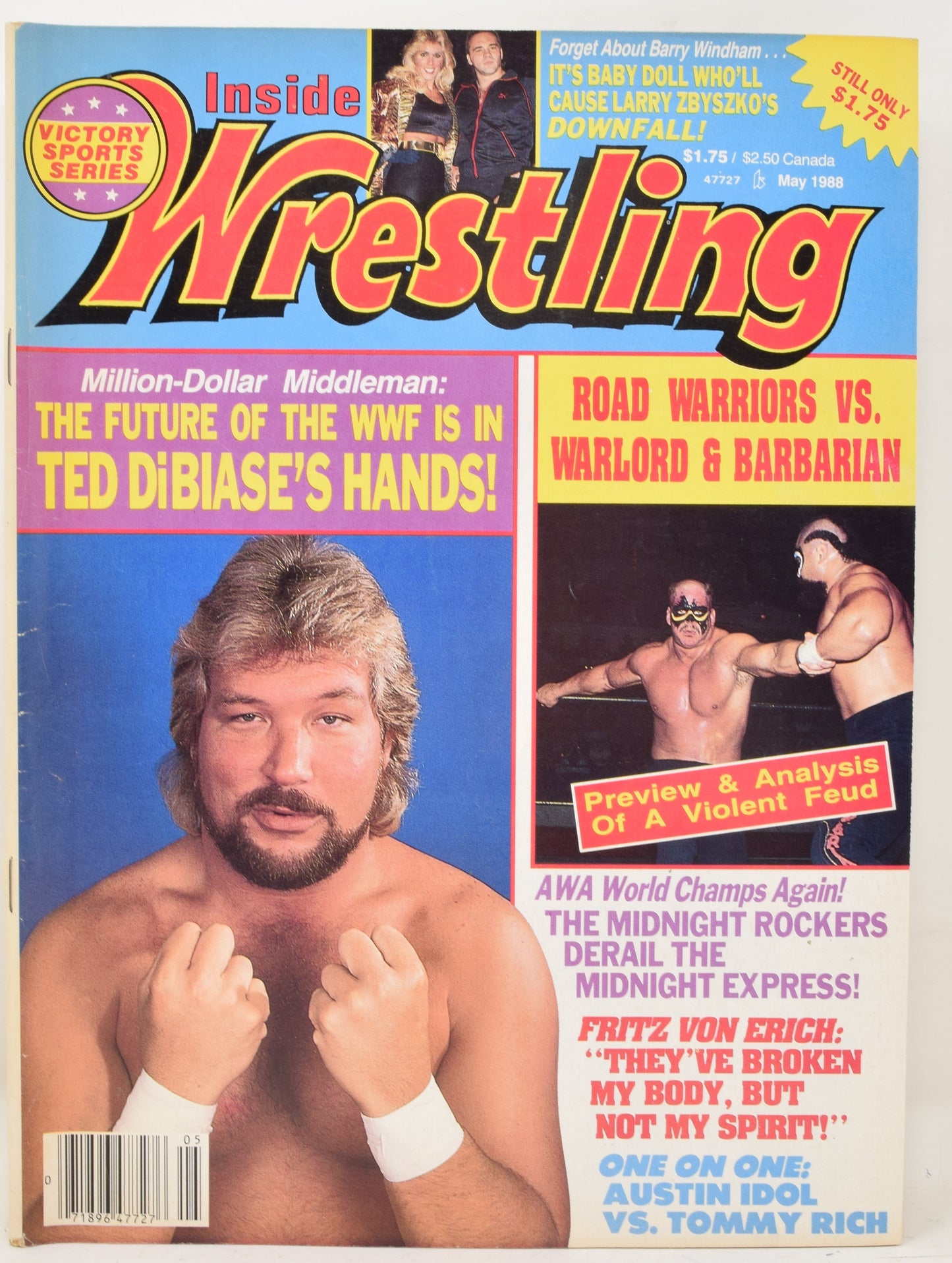 Inside Wrestling Magazine May 1988 VG FN Ted Bibiase Road Warriors WWF WWE