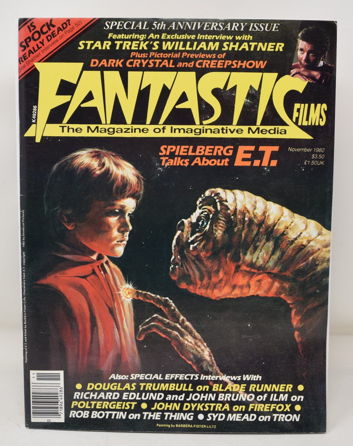 Fantastic Films Magazine Nov 1982 VF E.T. Steven Speilberg Star Trek William Shatner Creepshow