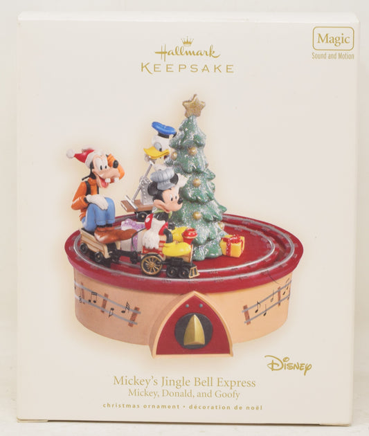 Hallmark Keepsake Ornament Disney Mickey Jingle Bell Express Christmas Tree 2007 NIB
