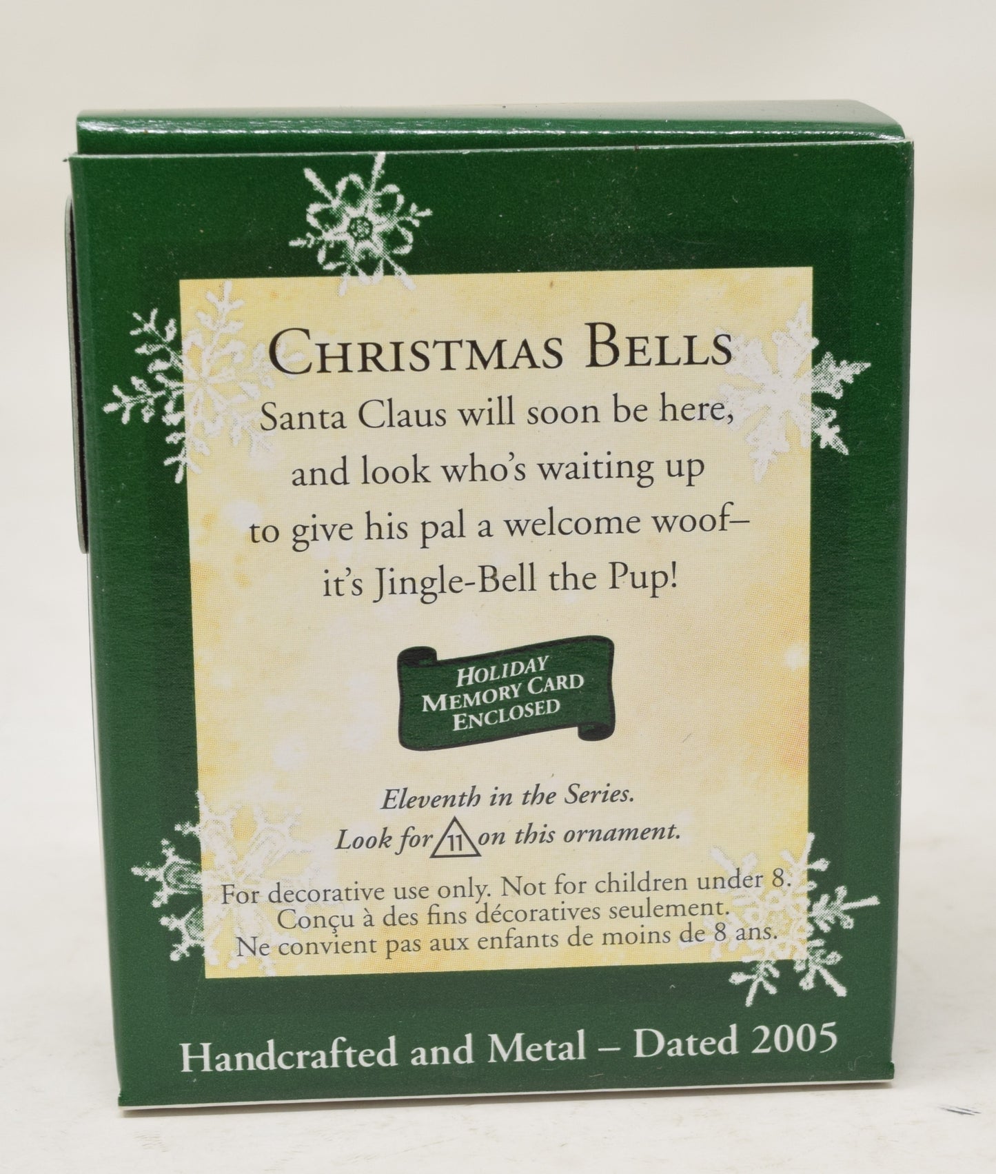 Hallmark Keepsake Ornament Puppy Dog Christmas Bells Tree 2005 NIB