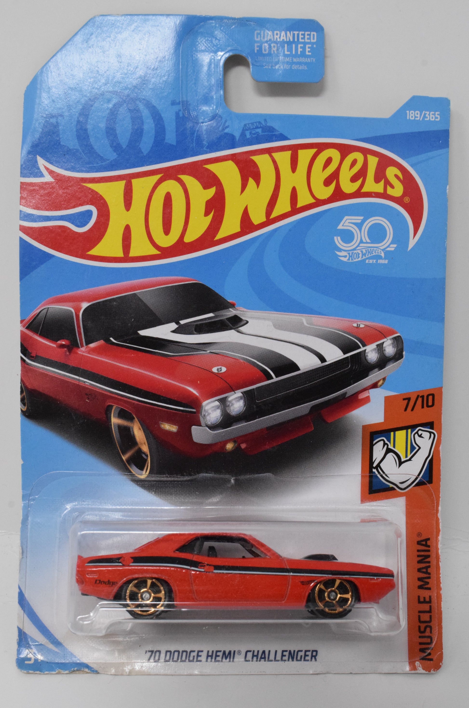 Hot Wheels 70 Dodge Hemi Challenger Muscle Mania Red 7/10 189 DieCast Car New - Golden Apple Comics