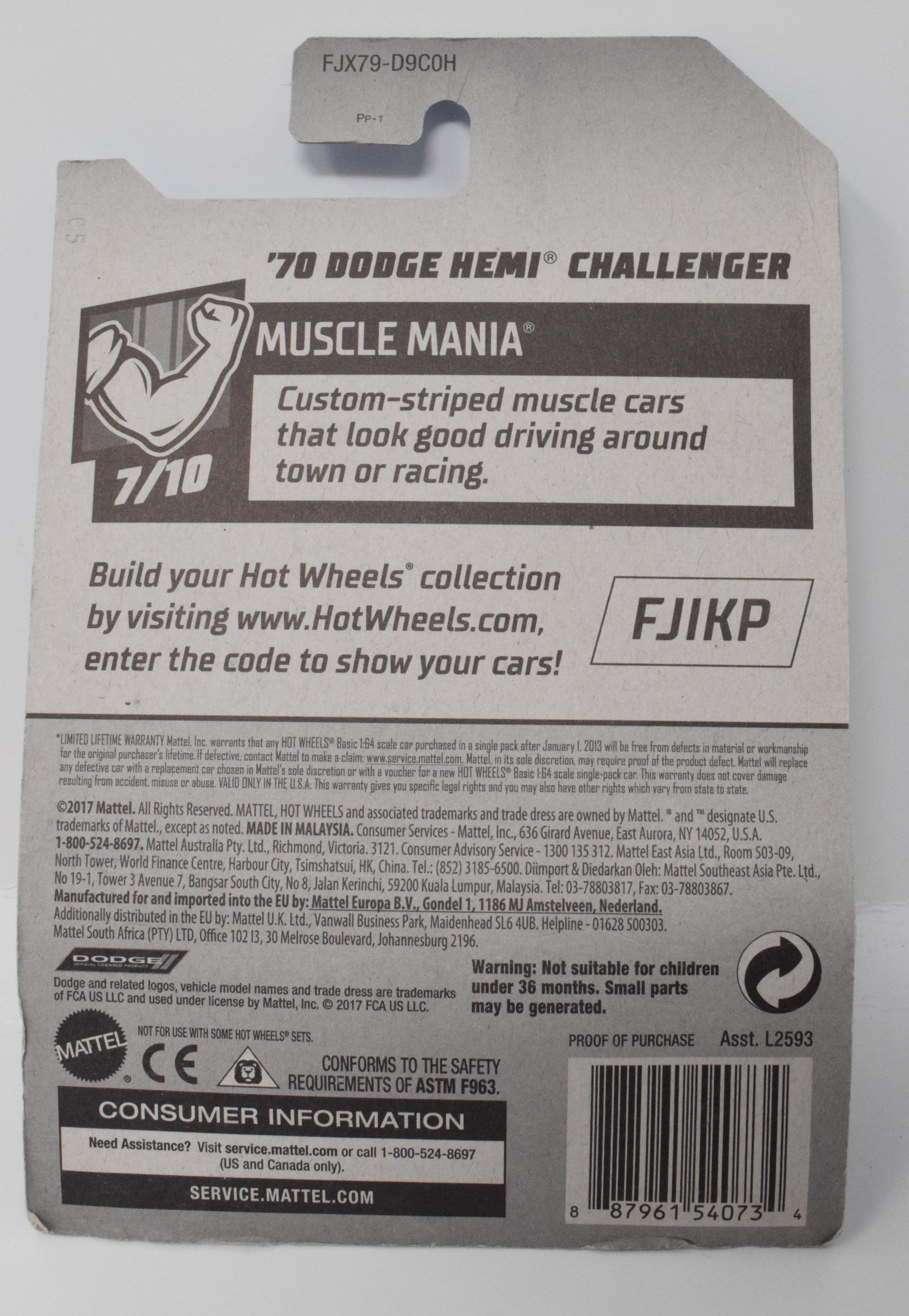 Hot Wheels 70 Dodge Hemi Challenger Muscle Mania Red 7/10 189 DieCast Car New - Golden Apple Comics