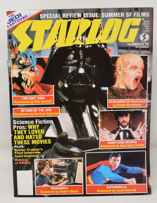 Starlog Magazine 76 Nov 1982 VF NM Star Wars Return Of The Jedi Darth Vader Superman Twilight Zone