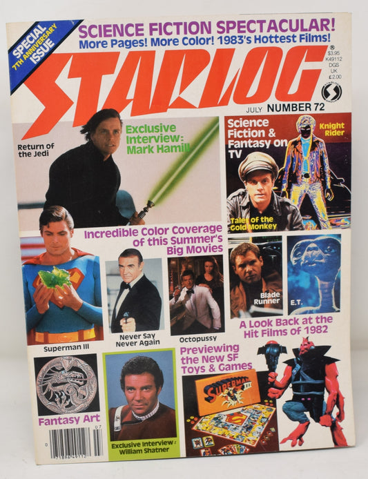 Starlog Magazine 72 July 1982 NM Star Wars Return Of The Jedi E.T. Blade Runner 007 James Bond