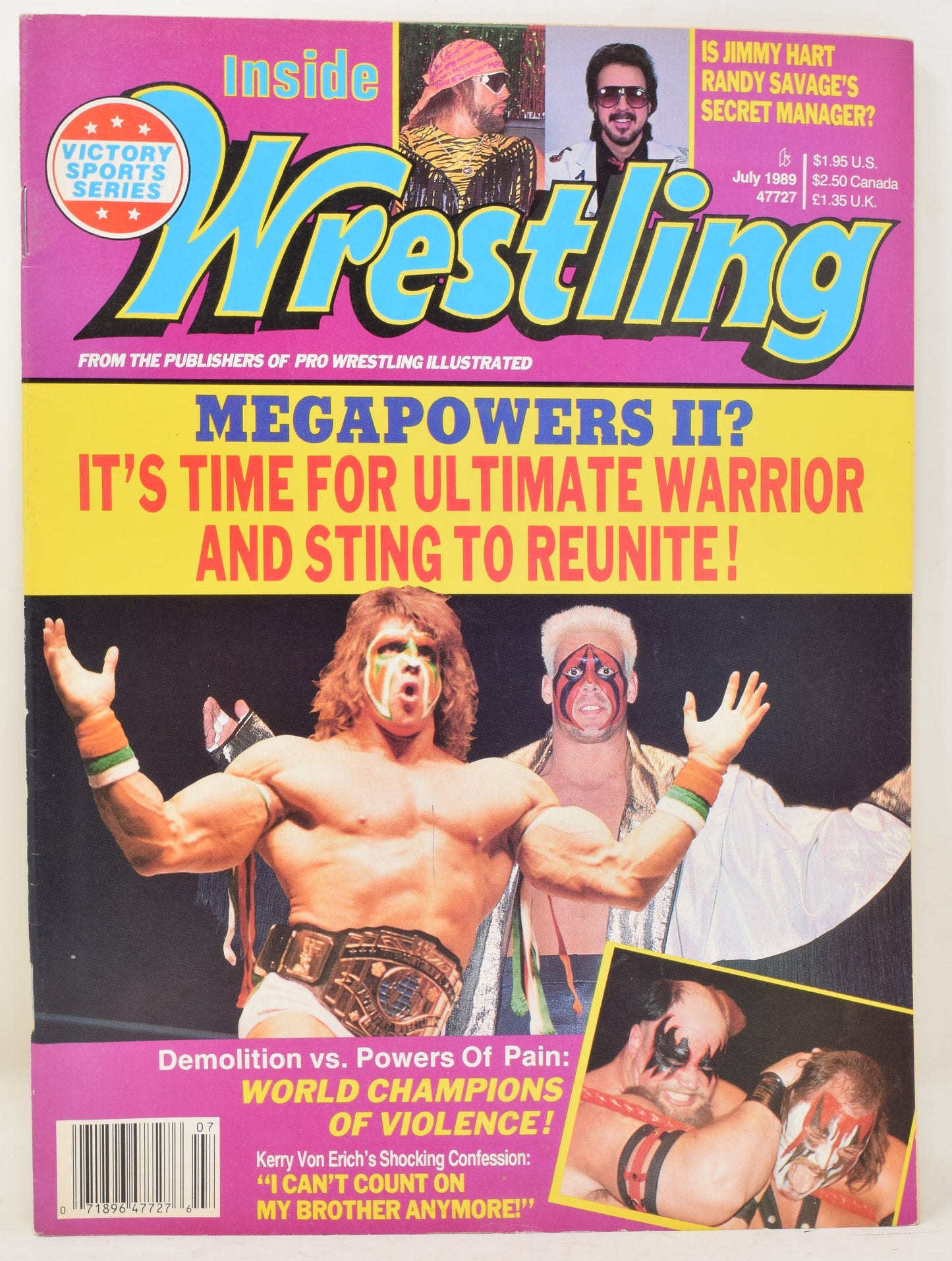 Inside Wrestling Magazine July 1989 VF Ultimate Warrior Sting WWF WWE