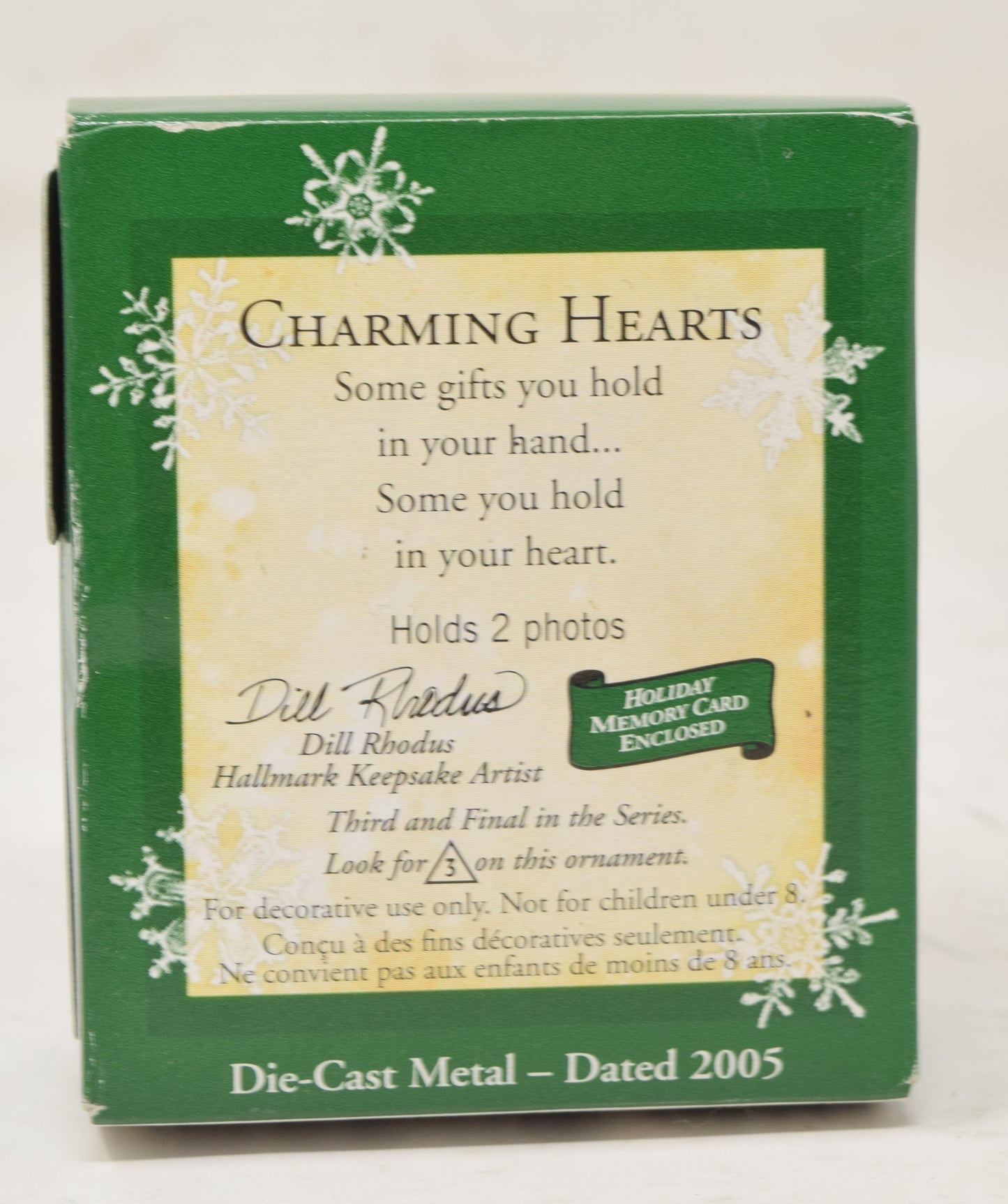 Hallmark Keepsake Ornament Charming Hearts Heart Photo Locket Christmas Tree 2005 NIB