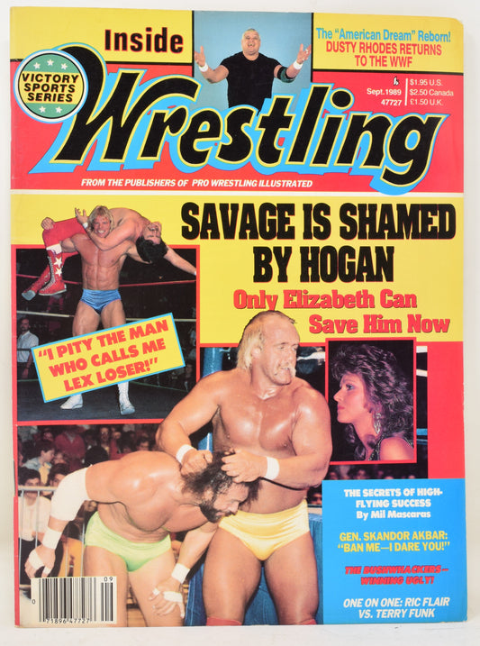 Inside Wrestling Magazine September 1989 VF Hulk Hogan Randy Savage WWF WWE