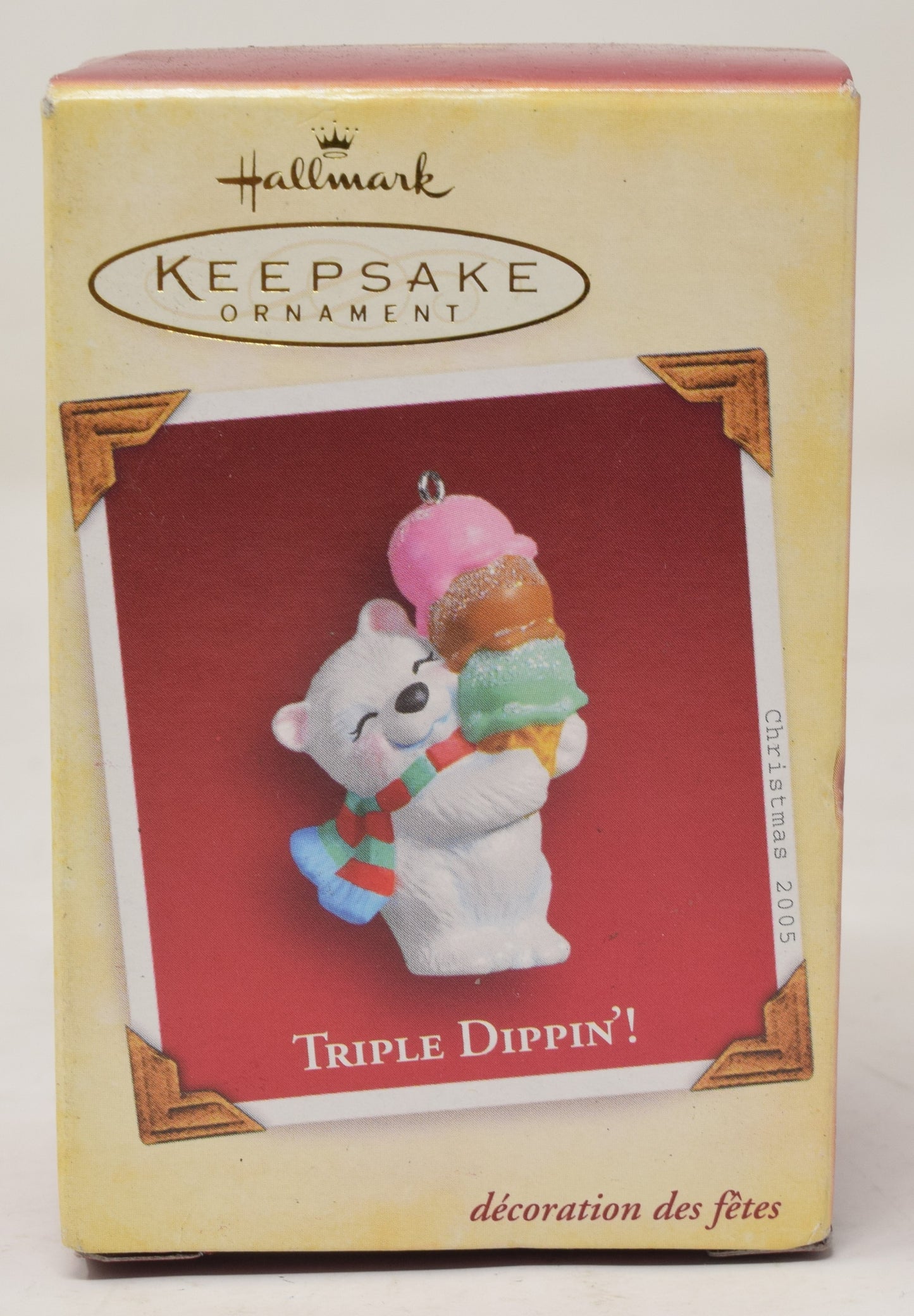 Hallmark Keepsake Ornament Triple Dippin Bear Ice Cream Christmas Tree 2005 NIB