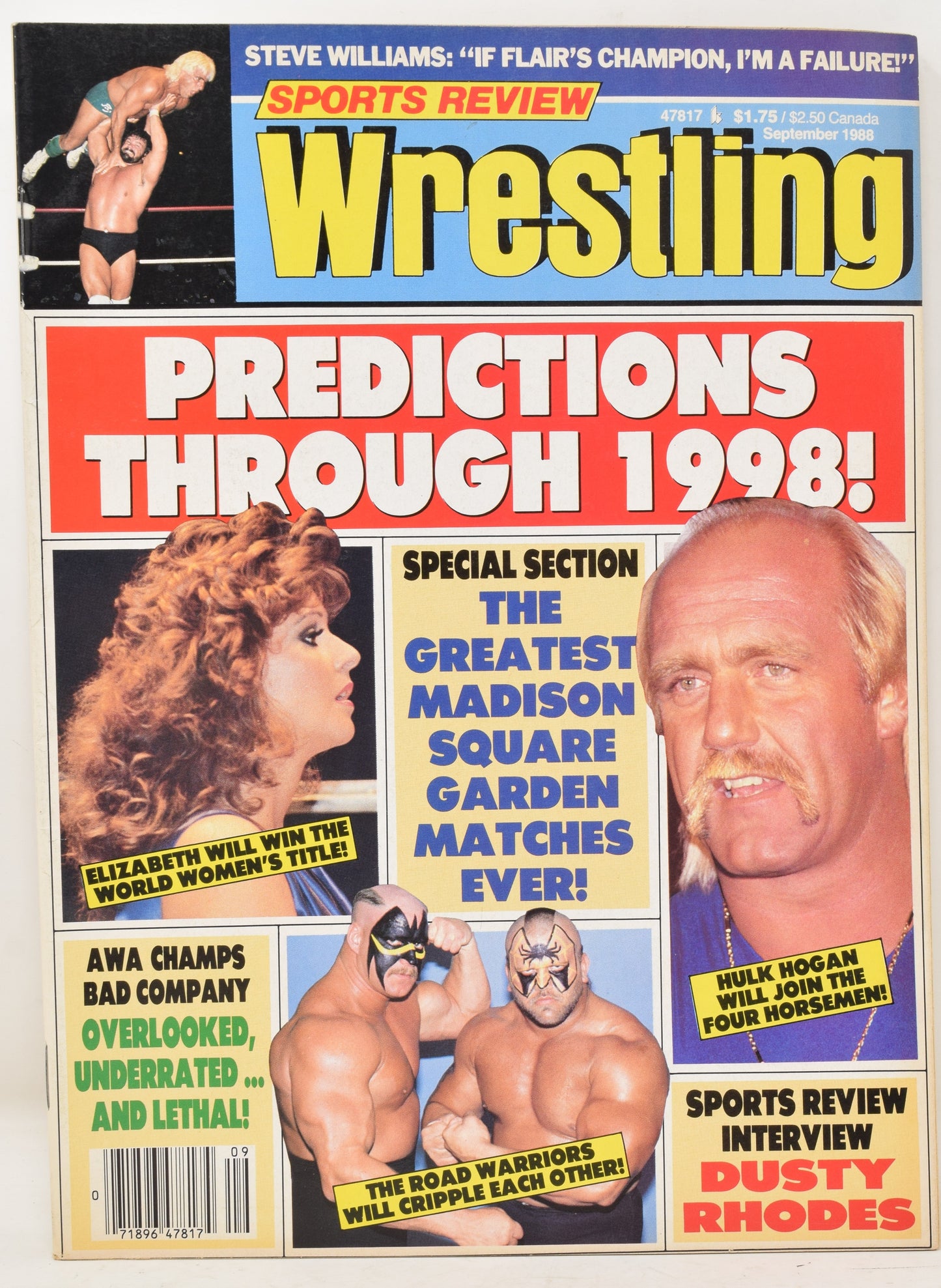 Sports Review Wrestling Magazine September 1988 VF Hulk Hogan WWF WWE