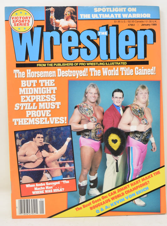 Wrestler Magazine January 1989 VF Ultimate Warrior Andre The Giant WWE WWF