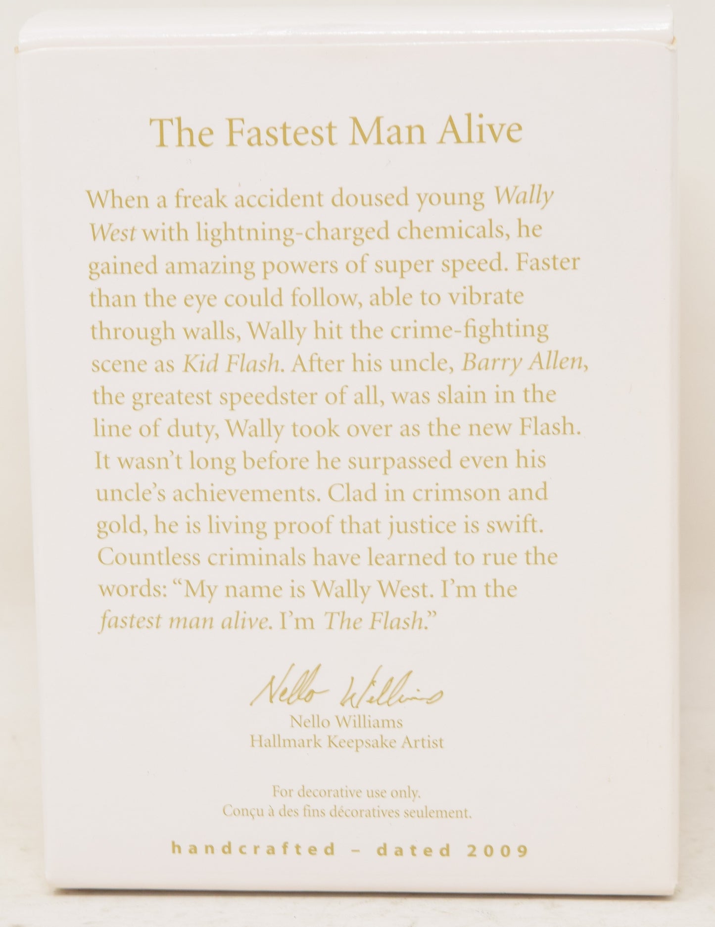 Hallmark Keepsake Ornament Flash Fastest Man Alive DC Christmas Tree 2009 NIB