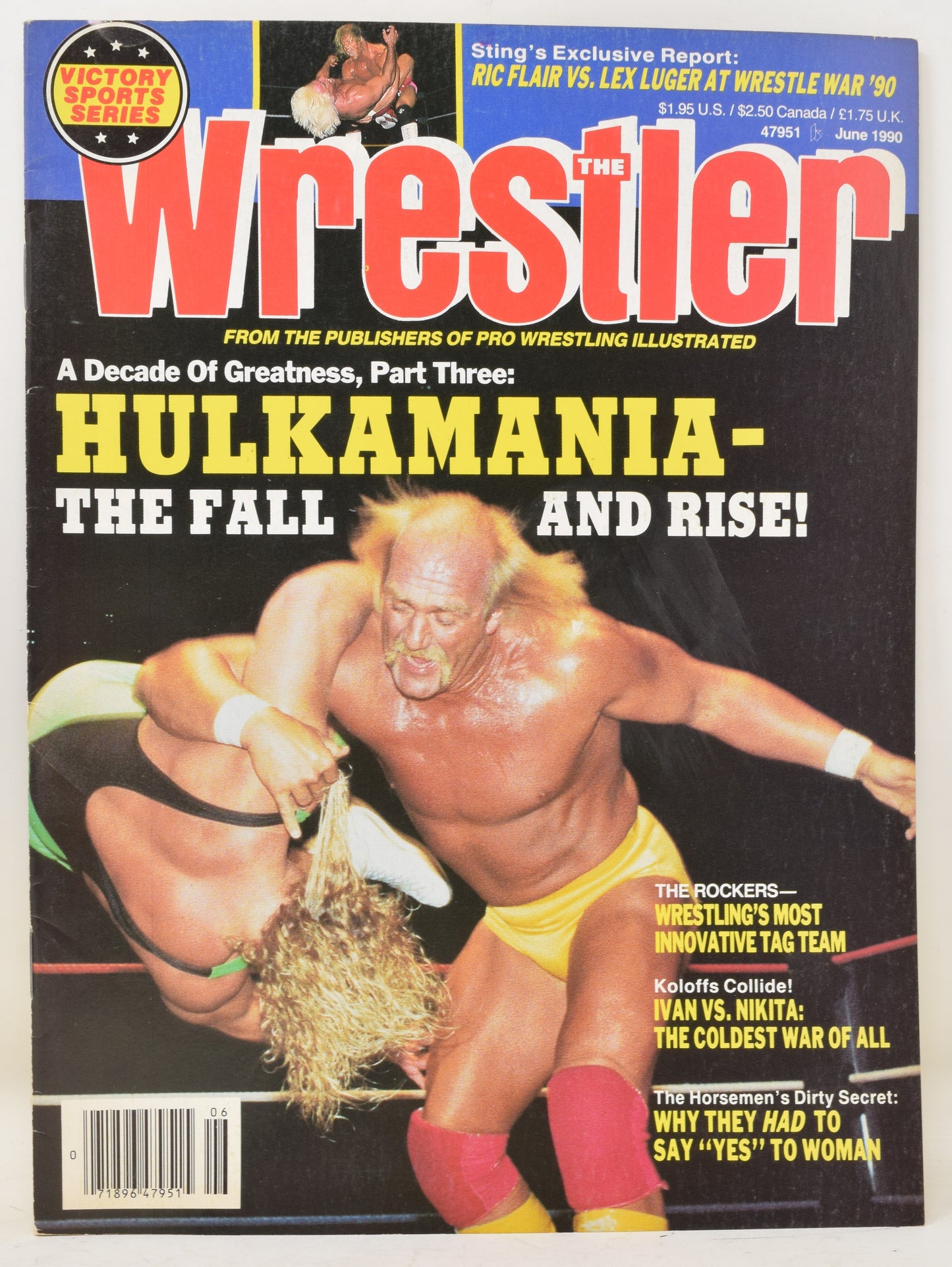 Wrestler Magazine June 1990 VF Hulk Hogan Ric Flair Lex Luger WWE WWF