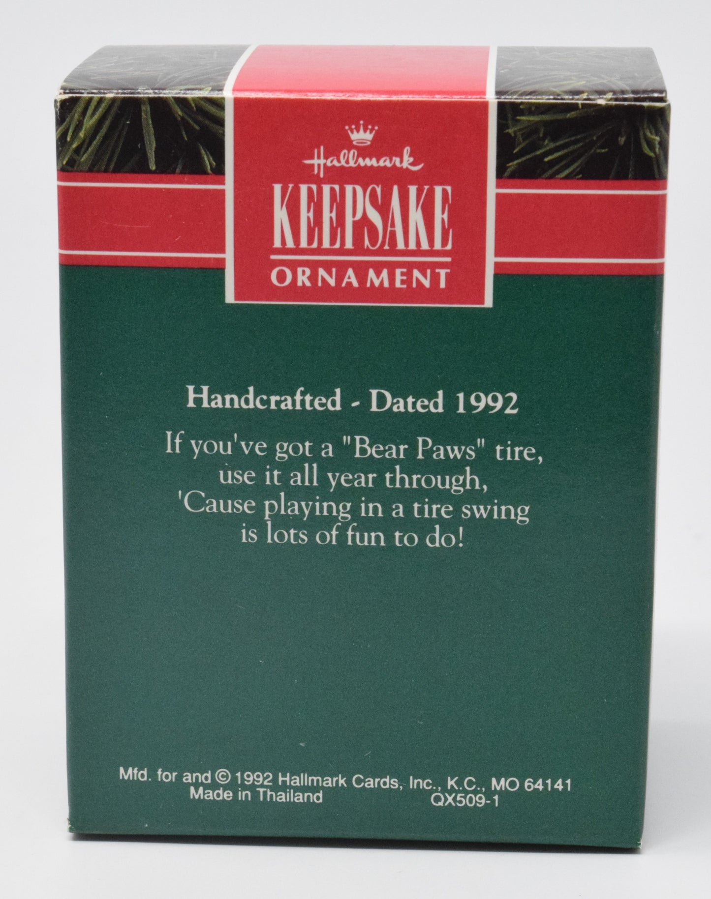 Hallmark Keepsake Tread Bear Christmas Ornament 1992 NIB