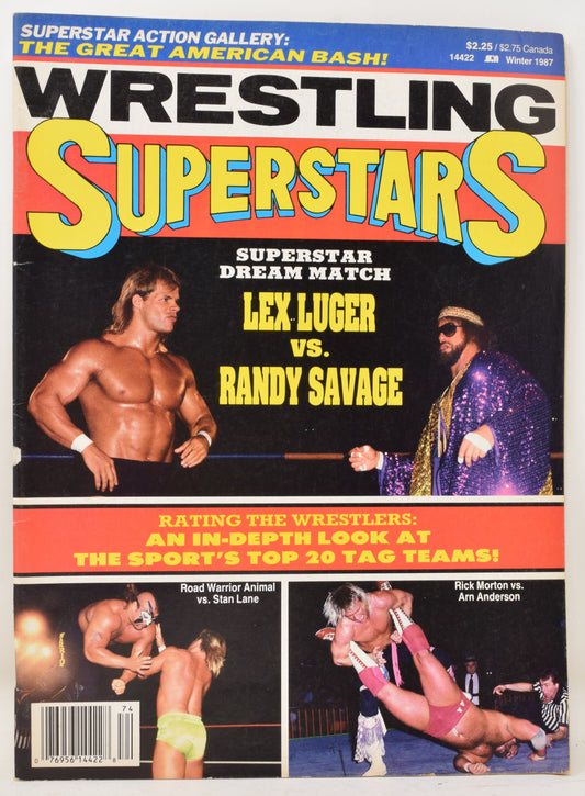 Wrestling Superstars Magazine Winter 1987 FN Randy Savage Lex Luger WWE WWF