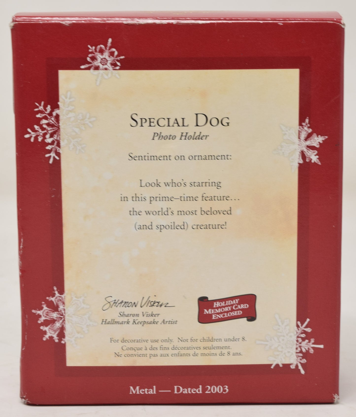 Hallmark Keepsake Ornament Special Dog Photo Frame Christmas Tree 2003 NIB