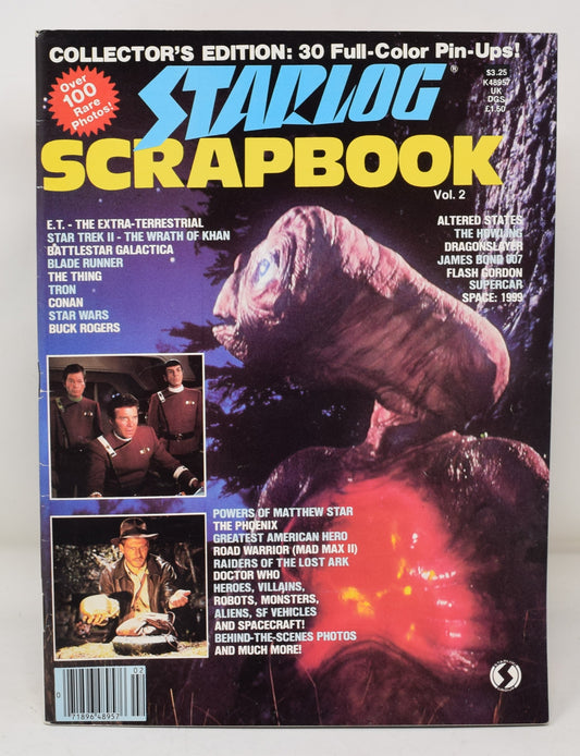 Starlog Scrapbook Magazine 2 1983 VF Star Wars Trek Tron Blade Runner E.T. Photo Pin-Ups