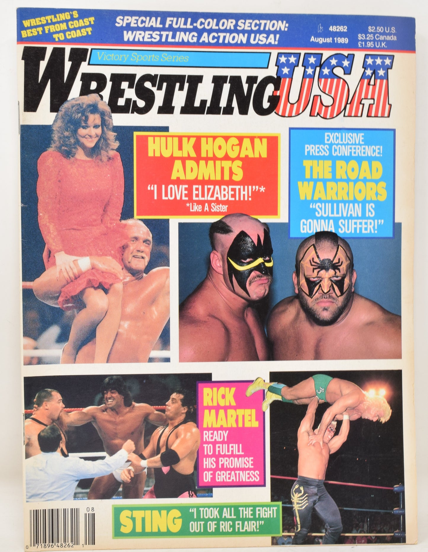 Wrestling USA Magazine August 1989 VG FN Hulk Hogan Ric Flair Sting WWE WWF