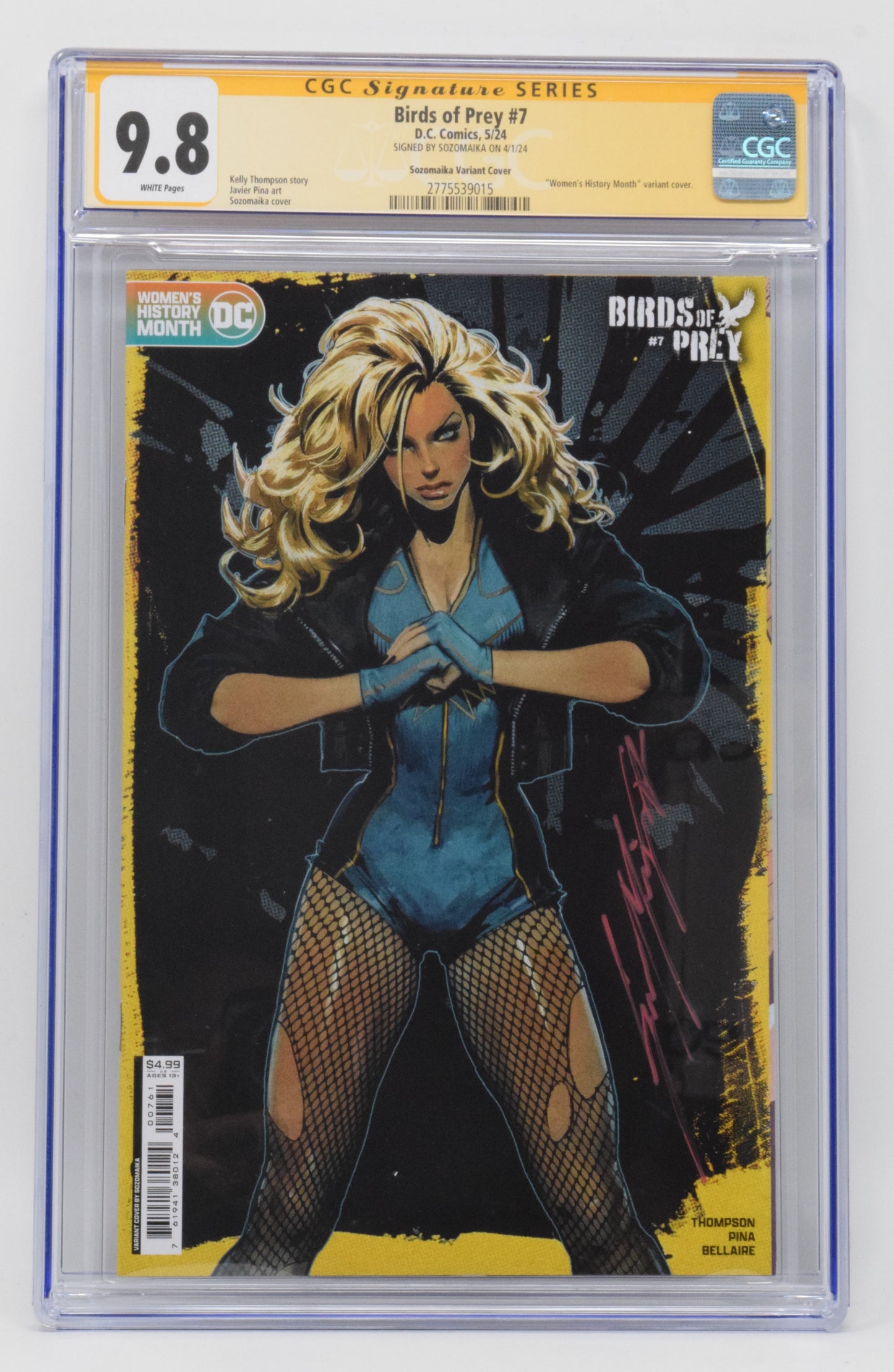 Birds Of Prey #7 D CGC SS 9.8 Sozomaika Womens History Month Variant DC