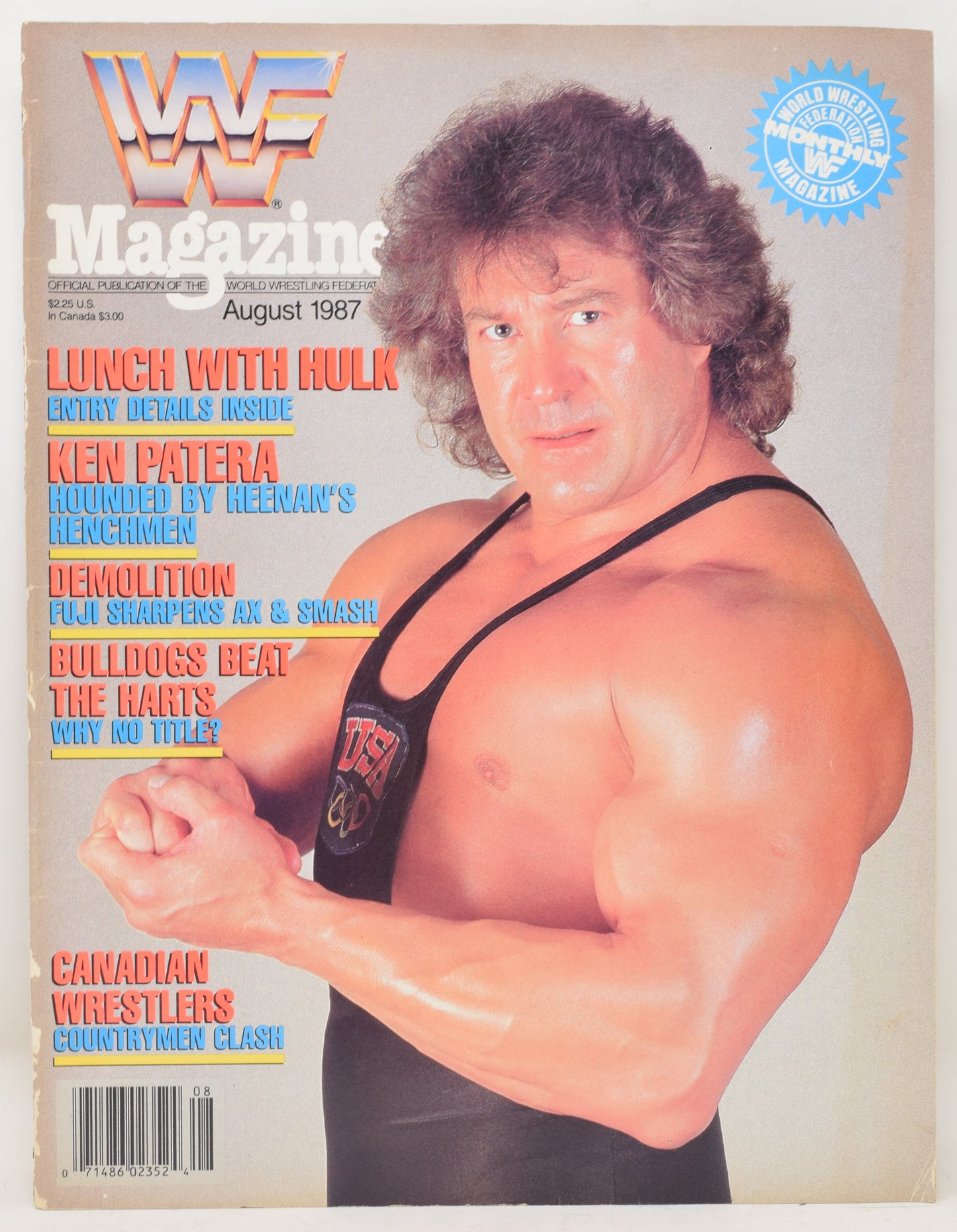 WWF Magazine August 1987 VG Hulk Hogan Ken Patera WWE