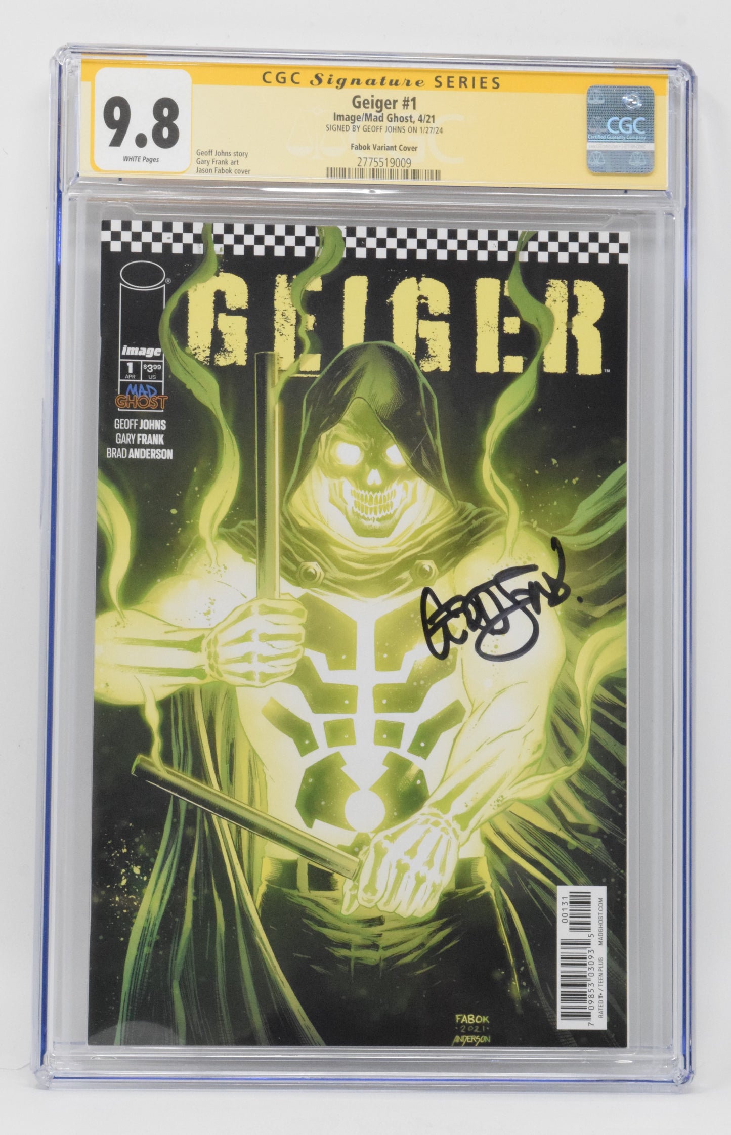 Geiger 1 Mad Ghost Image 2021 CGC SS 9.8 Erik Larsen Variant SIGNED Geoff Johns
