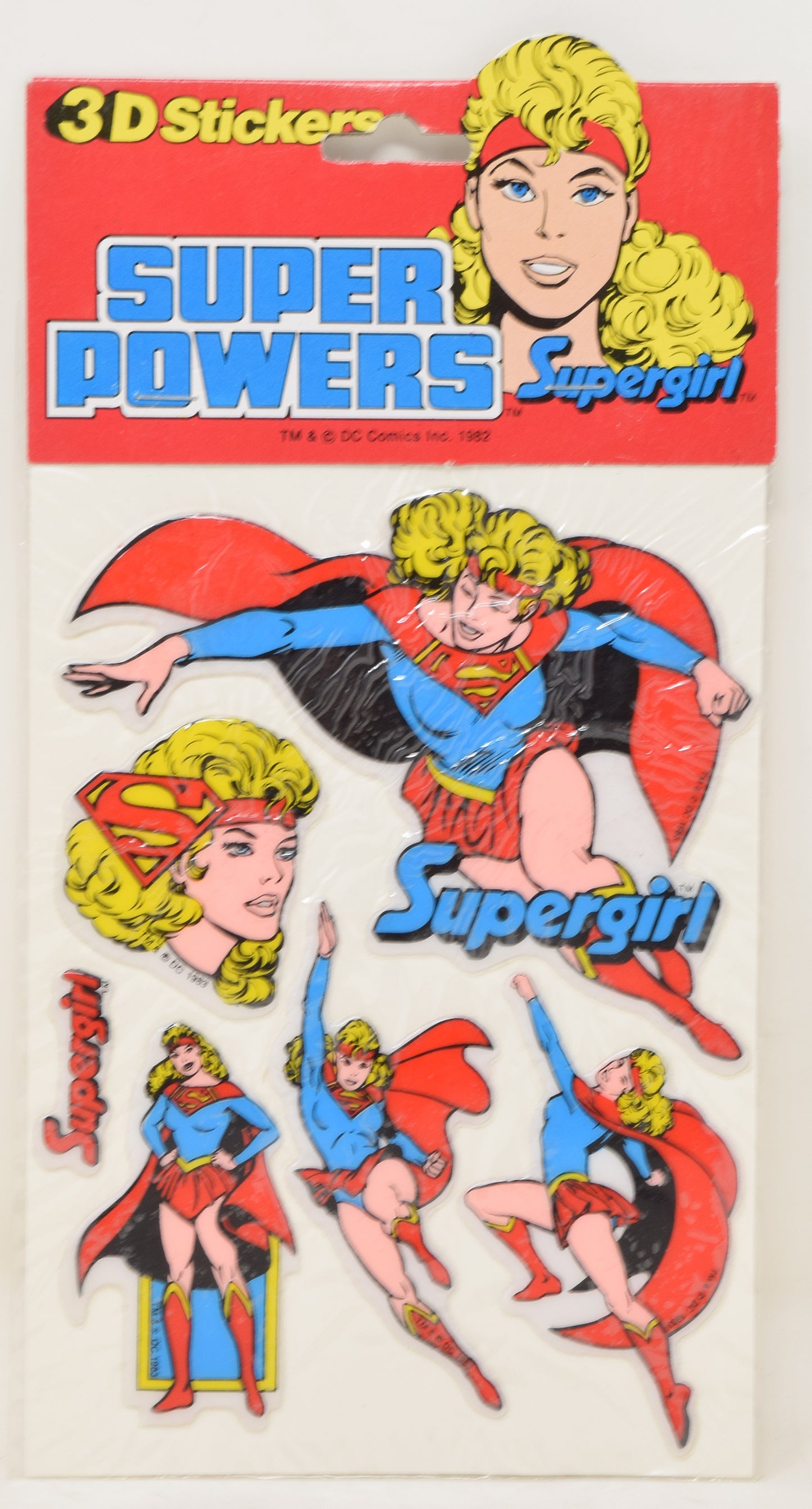 DC Super Powers Supergirl 3D Stickers Puffy 1982 Pin-Up GGA New